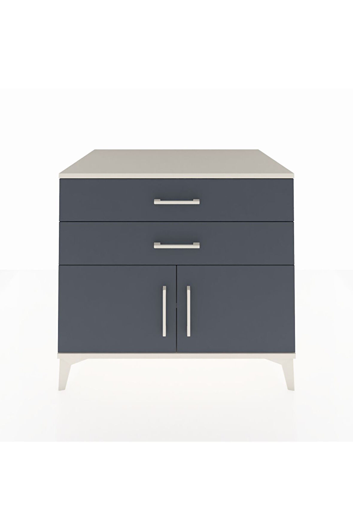 Kronos Şifonyer Tek Raflı 2 Çekmeceli 2 Kapaklı 88x59x80 Aytaşı-Antrasit