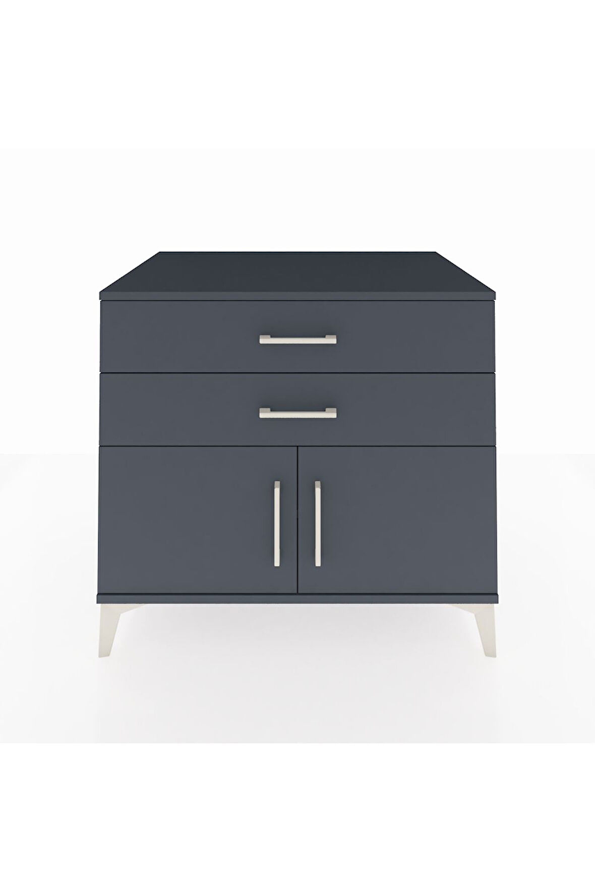 Kronos Şifonyer Tek Raflı 2 Çekmeceli 2 Kapaklı 88x59x80 Antrasit-Antrasit