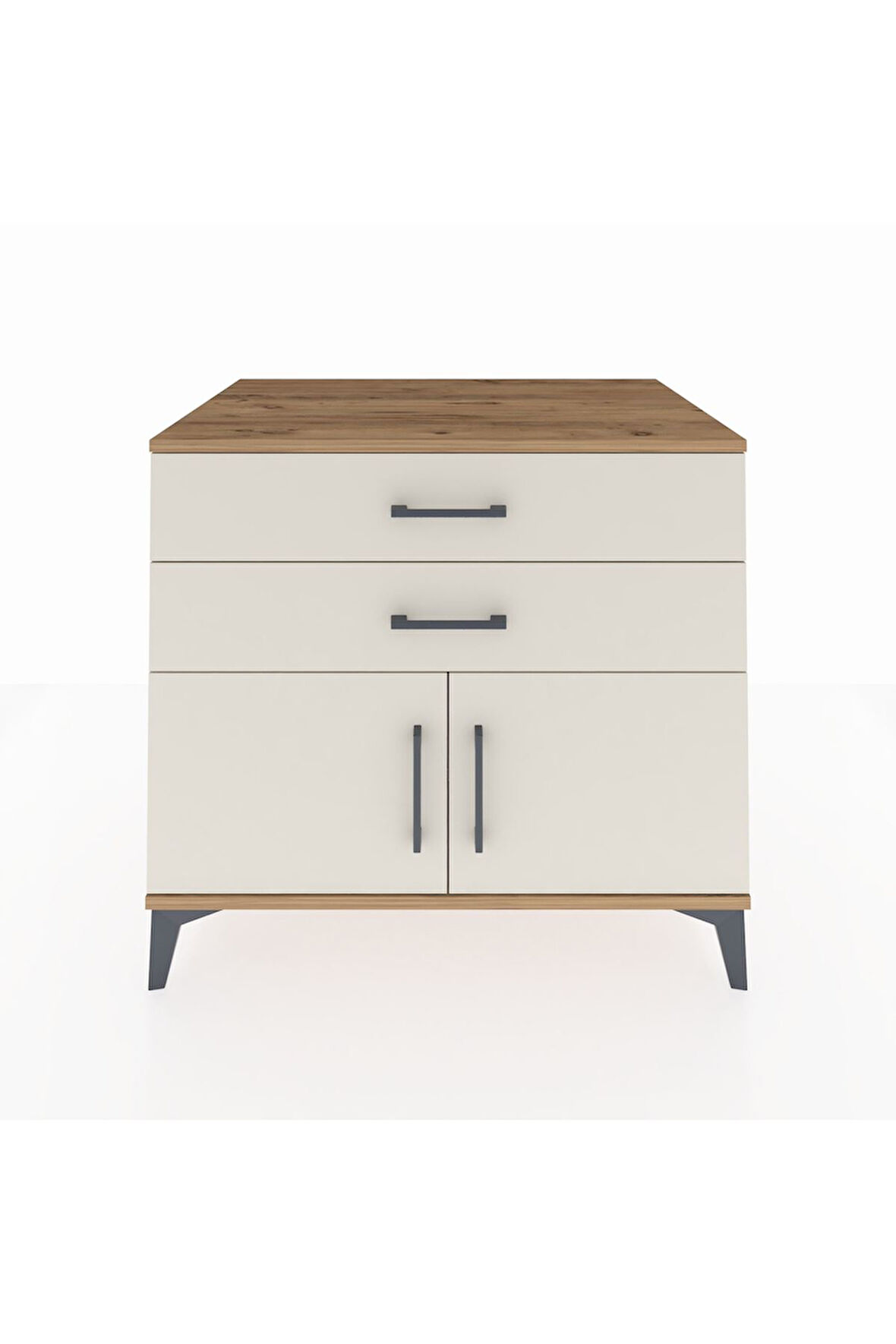 Kronos Şifonyer Tek Raflı 2 Çekmeceli 2 Kapaklı 88x59x80 Çam-Aytaşı