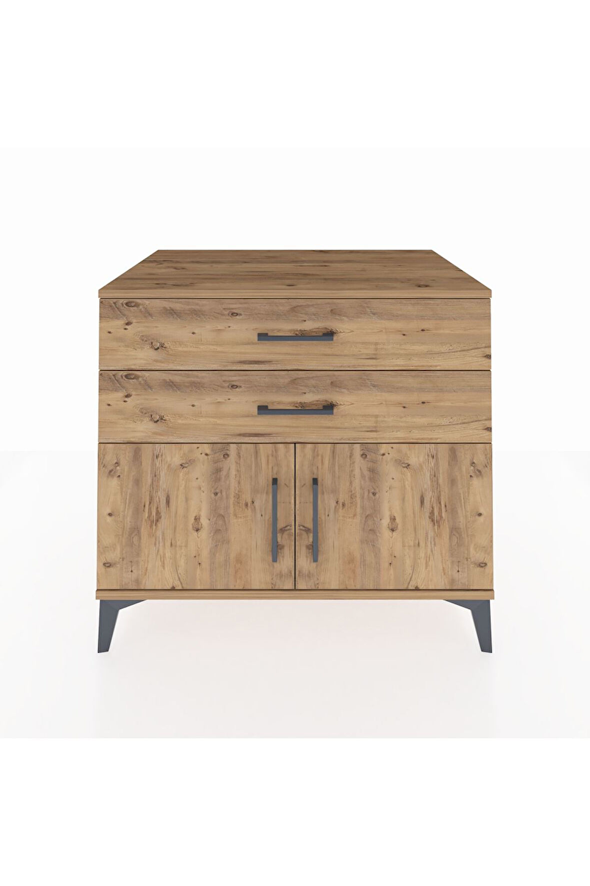 Kronos Şifonyer Tek Raflı 2 Çekmeceli 2 Kapaklı 88x59x80 Çam-Çam