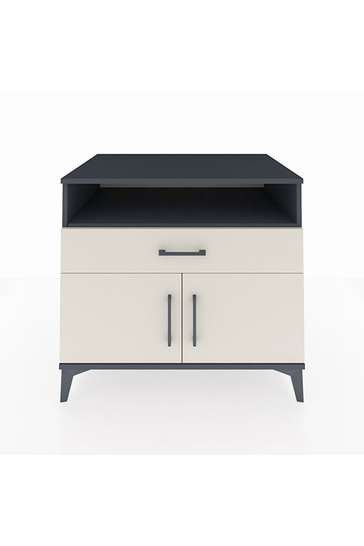 Kronos Şifonyer 2 Raflı Tek Çekmeceli 2 Kapaklı 88x59x80 Antrasit-Aytaşı