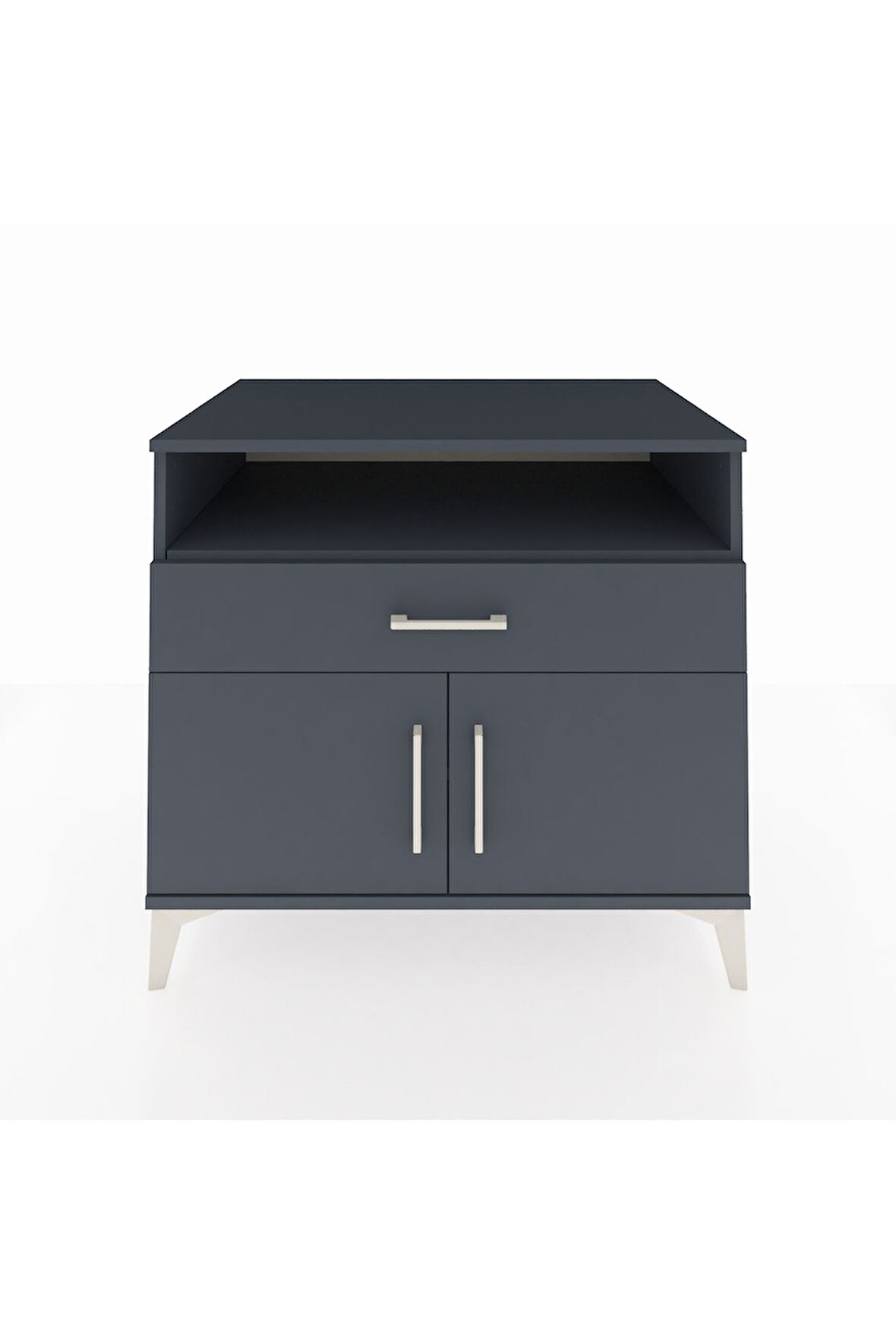 Kronos Şifonyer 2 Raflı Tek Çekmeceli 2 Kapaklı 88x59x80 Antrasit-Antrasit