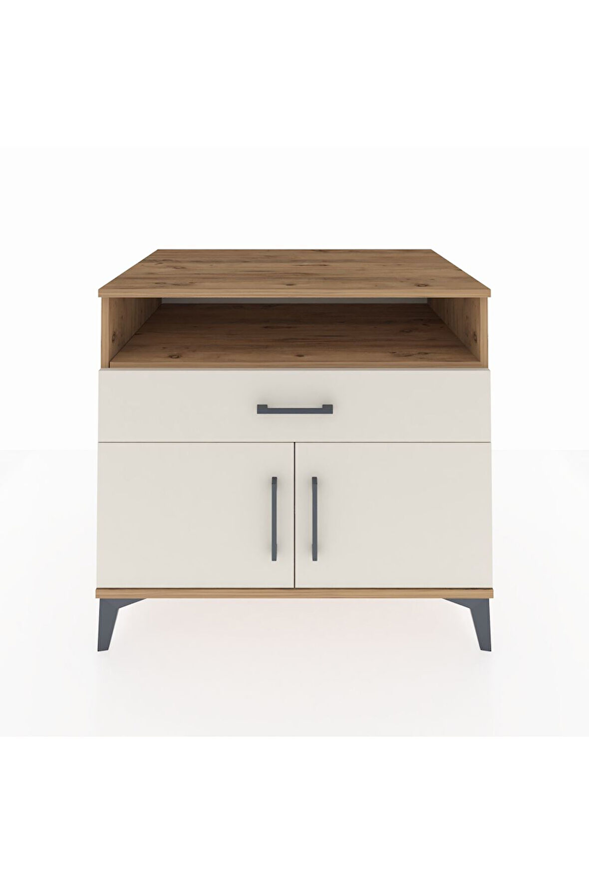 Kronos Şifonyer 2 Raflı Tek Çekmeceli 2 Kapaklı 88x59x80 Çam-Aytaşı