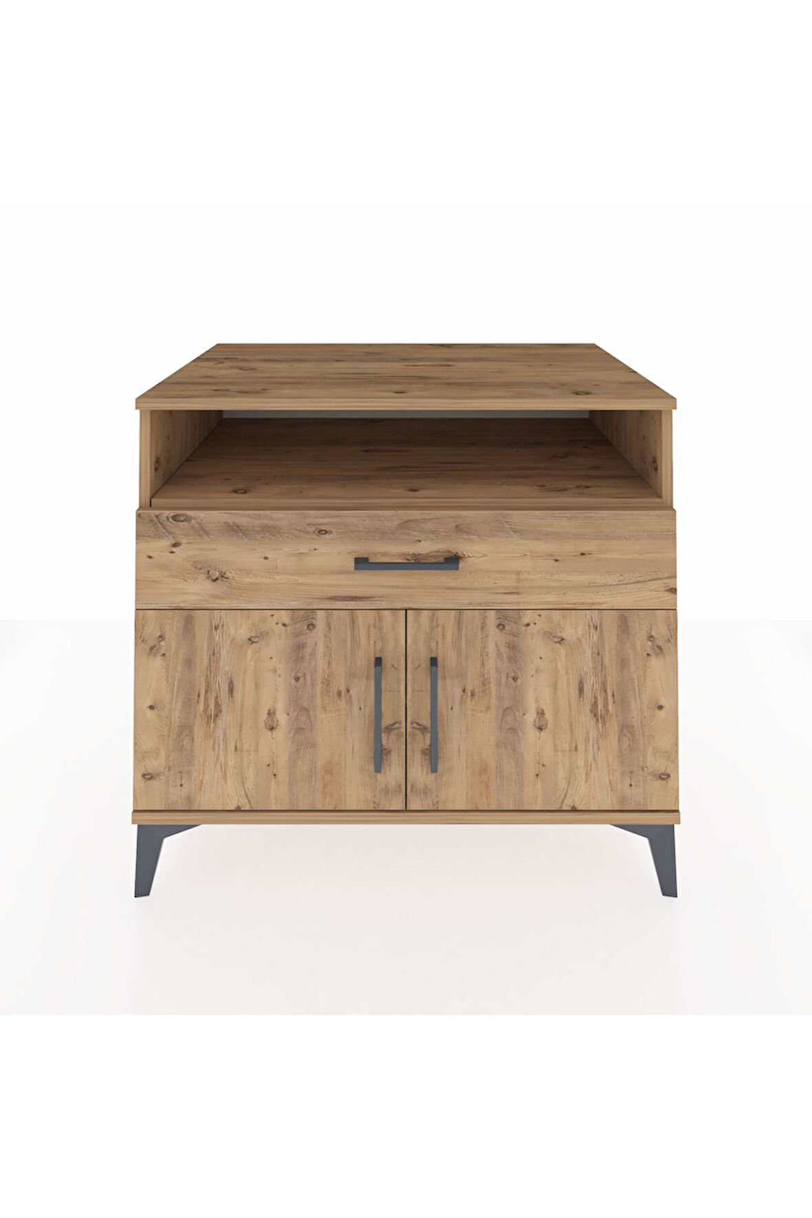 Kronos Şifonyer 2 Raflı Tek Çekmeceli 2 Kapaklı 88x59x80 Çam-Çam