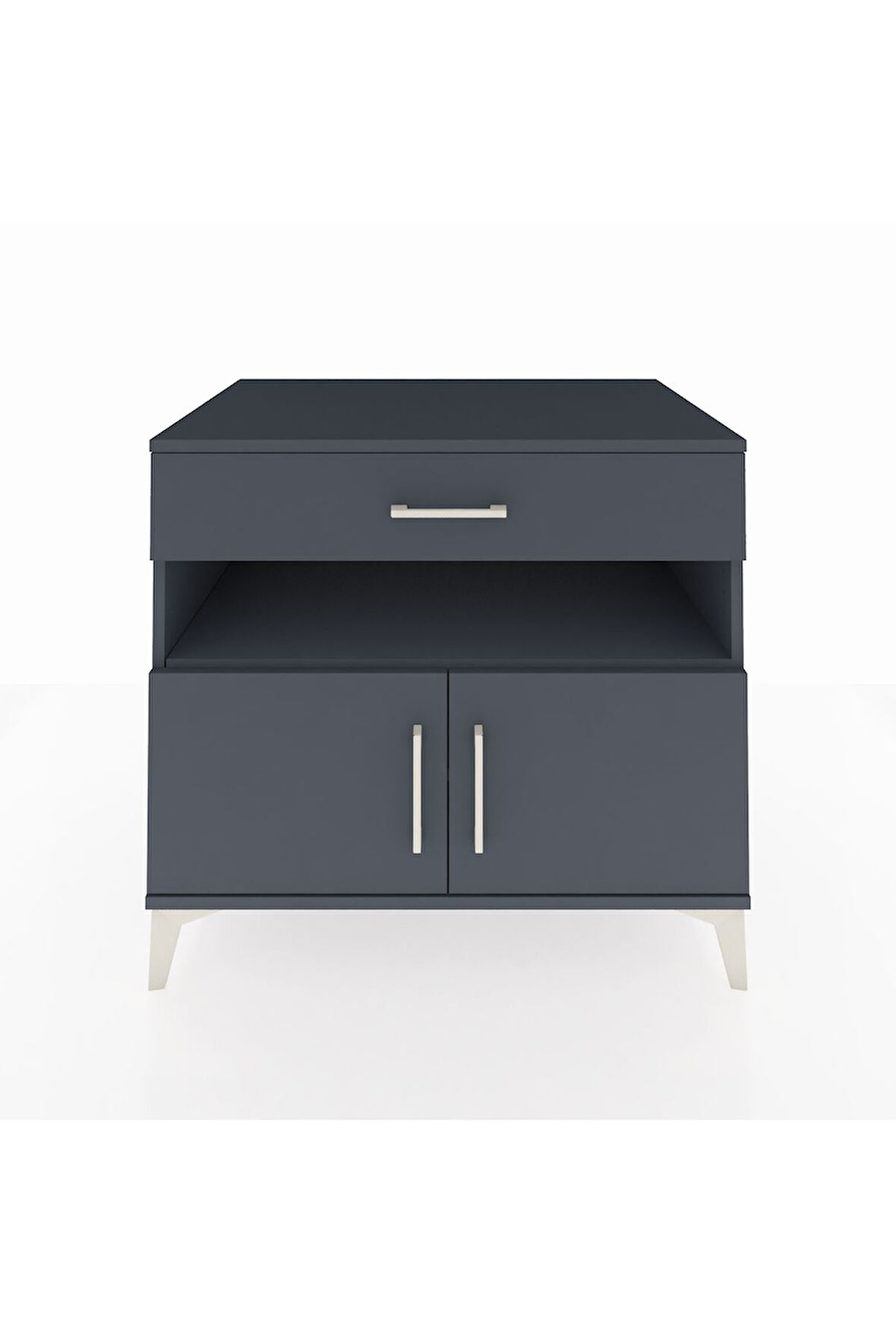 Kronos Şifonyer 2 Raflı Tek Çekmeceli 2 Kapaklı 88x59x80 Antrasit-Antrasit