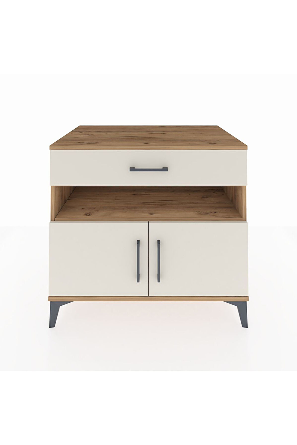 Kronos Şifonyer 2 Raflı Tek Çekmeceli 2 Kapaklı 88x59x80 Çam-Aytaşı