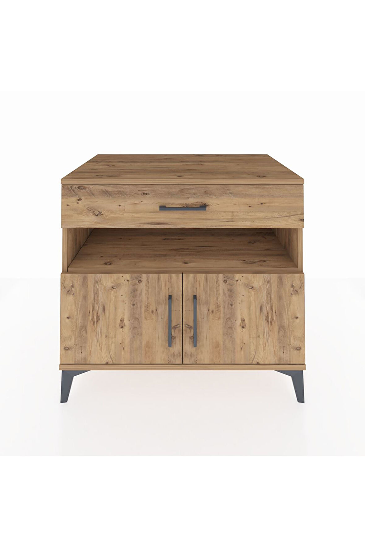 Kronos Şifonyer 2 Raflı Tek Çekmeceli 2 Kapaklı 88x59x80 Çam-Çam