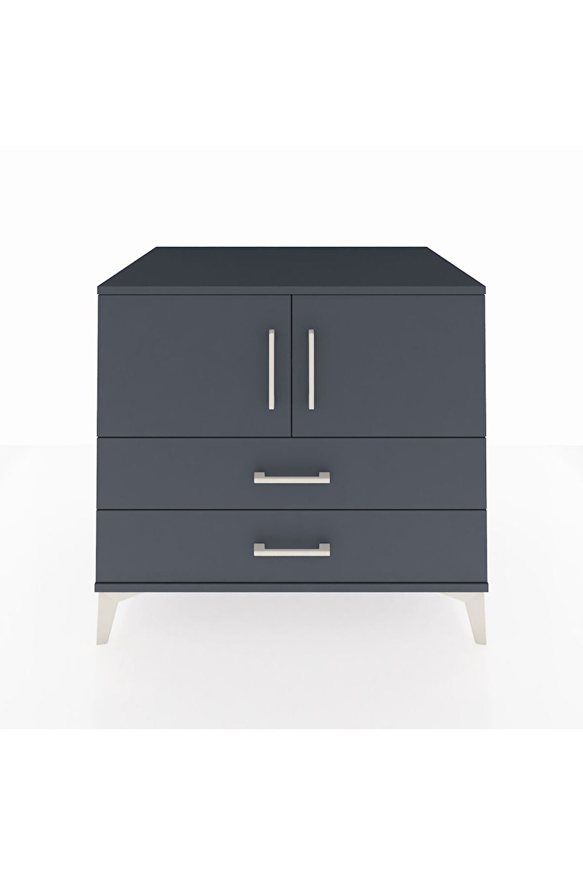 Kronos Şifonyer 2 Raflı 2 Çekmeceli 2 Kapaklı 88x59x80 Antrasit-Antrasit