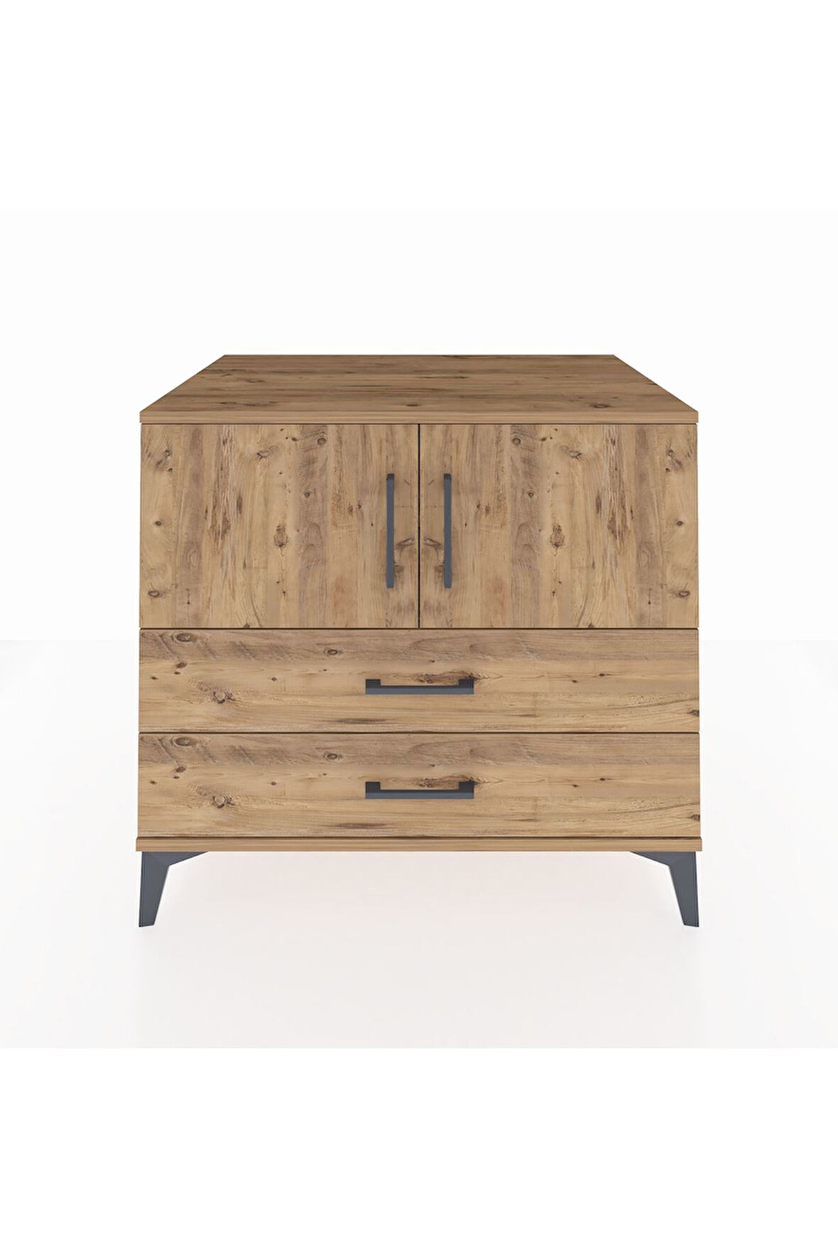 Kronos Şifonyer 2 Raflı 2 Çekmeceli 2 Kapaklı 88x59x80 Çam-Çam