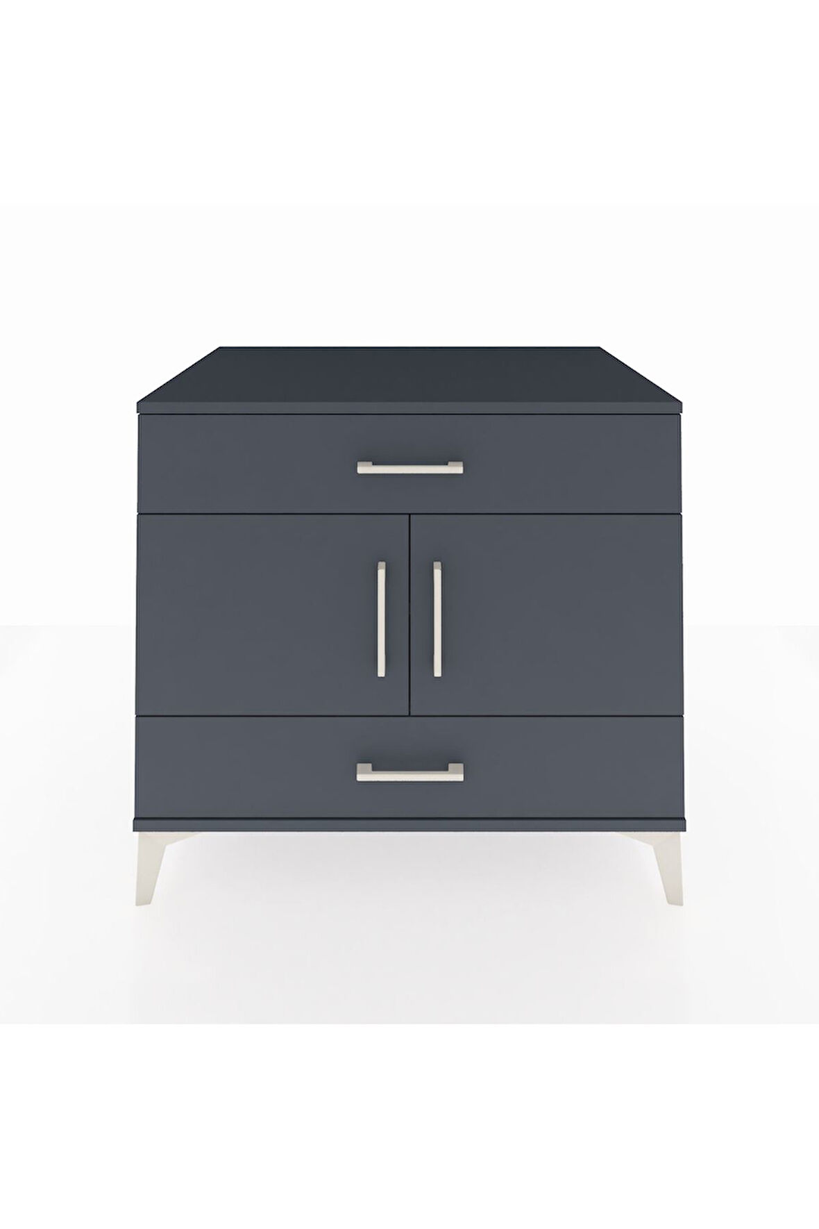 Kronos Şifonyer 2 Raflı 2 Çekmeceli 2 Kapaklı 88x59x80 Antrasit-Antrasit