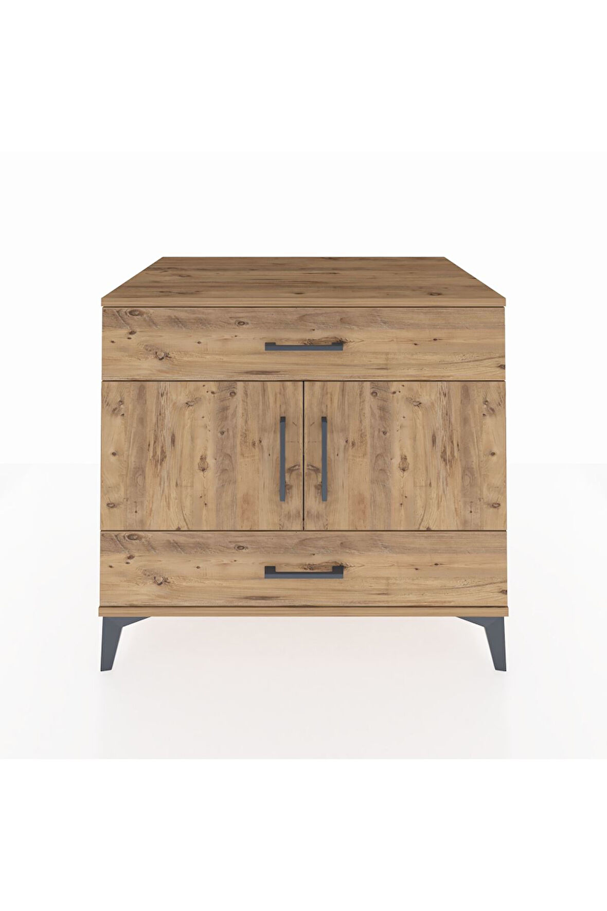 Kronos Şifonyer 2 Raflı 2 Çekmeceli 2 Kapaklı 88x59x80 Çam-Çam