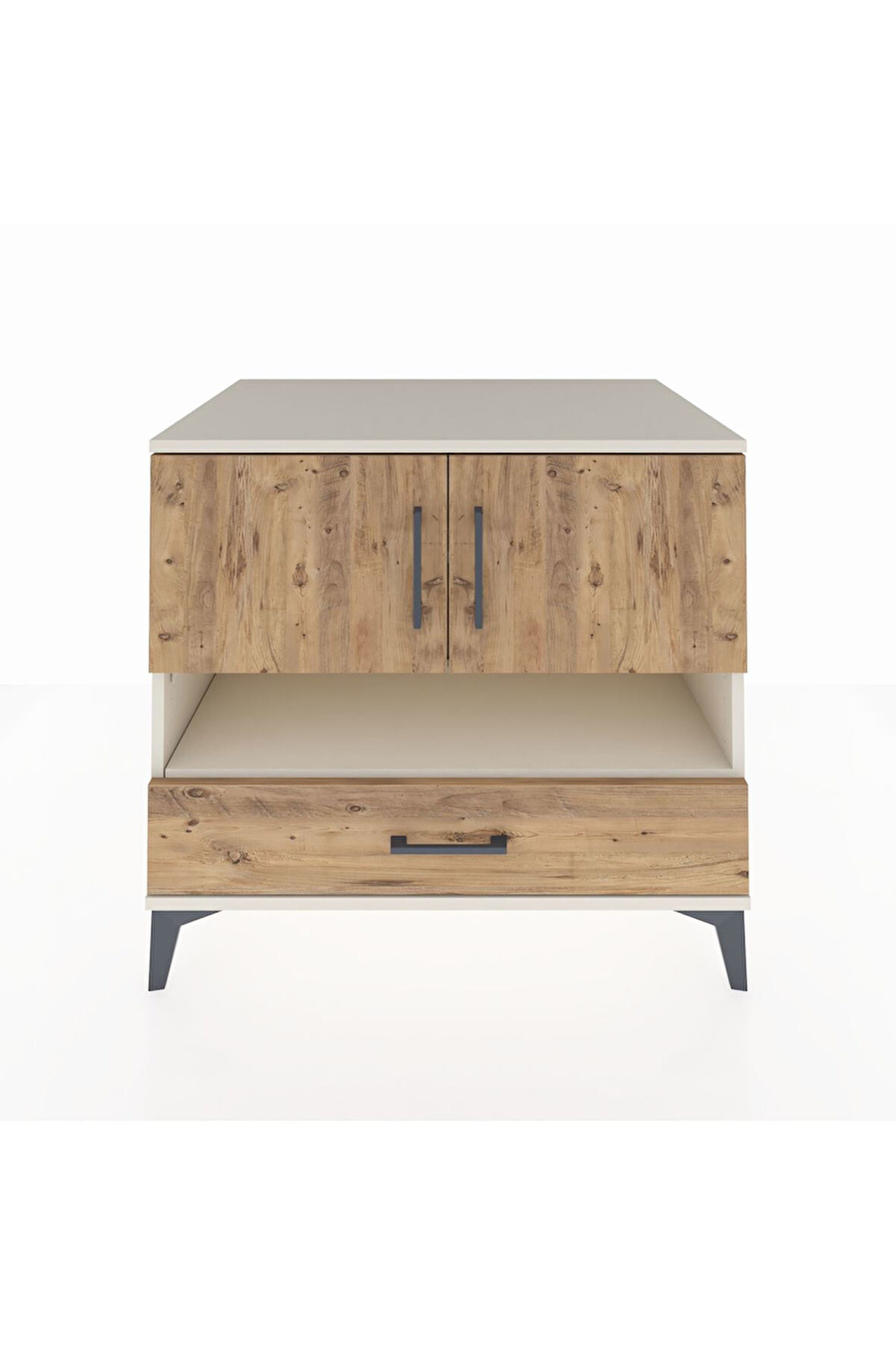 Kronos Şifonyer 3 Raflı Tek Çekmeceli 2 Kapaklı 88x59x80 Aytaşı-Çam