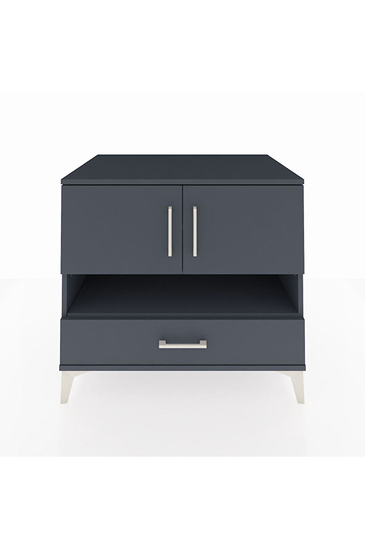 Kronos Şifonyer 3 Raflı Tek Çekmeceli 2 Kapaklı 88x59x80 Antrasit-Antrasit