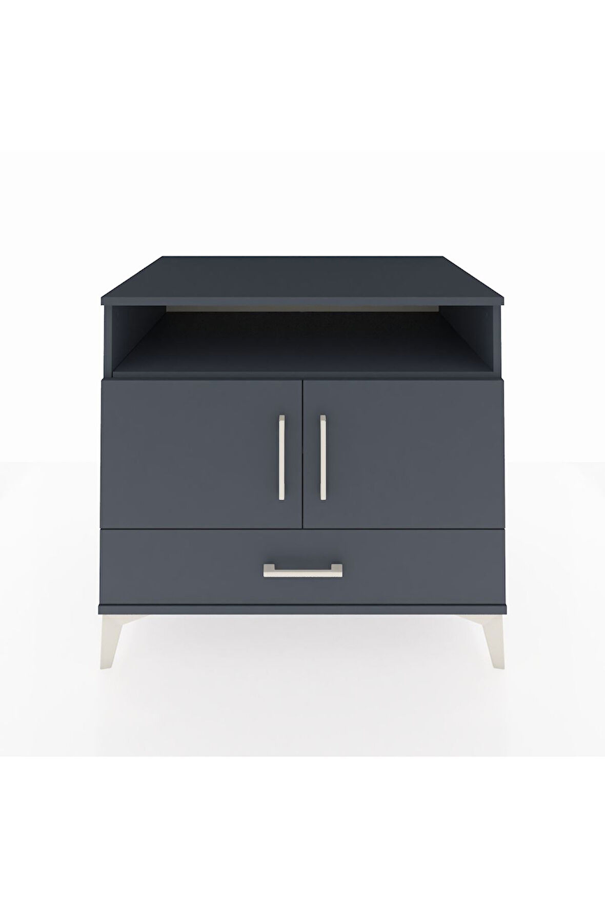 Kronos Şifonyer 3 Raflı Tek Çekmeceli 2 Kapaklı 88x59x80 Antrasit-Antrasit