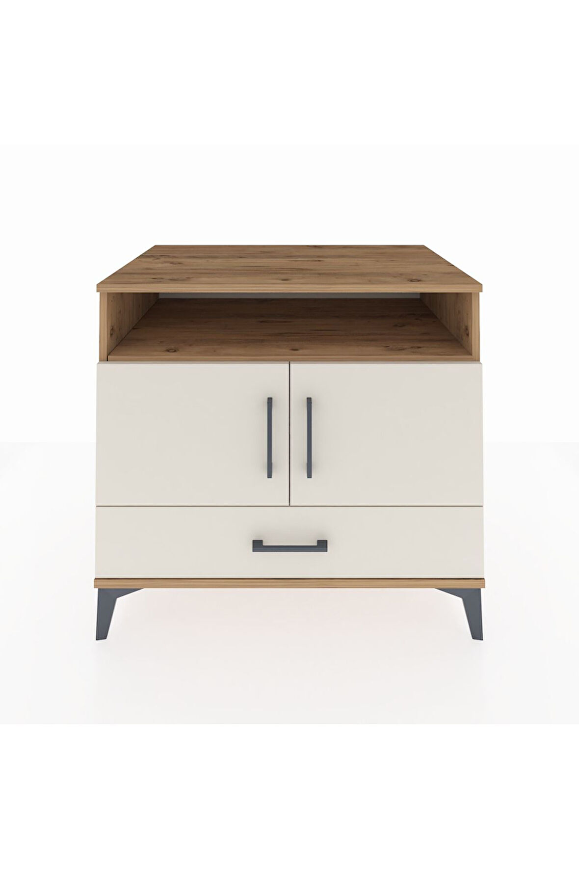 Kronos Şifonyer 3 Raflı Tek Çekmeceli 2 Kapaklı 88x59x80 Çam-Aytaşı