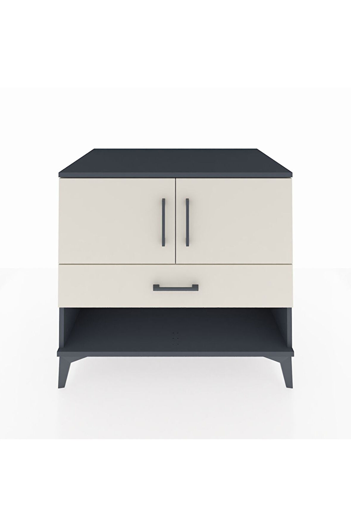 Kronos Şifonyer 2 Raflı Tek Çekmeceli 2 Kapaklı 88x59x80 Antrasit-Aytaşı