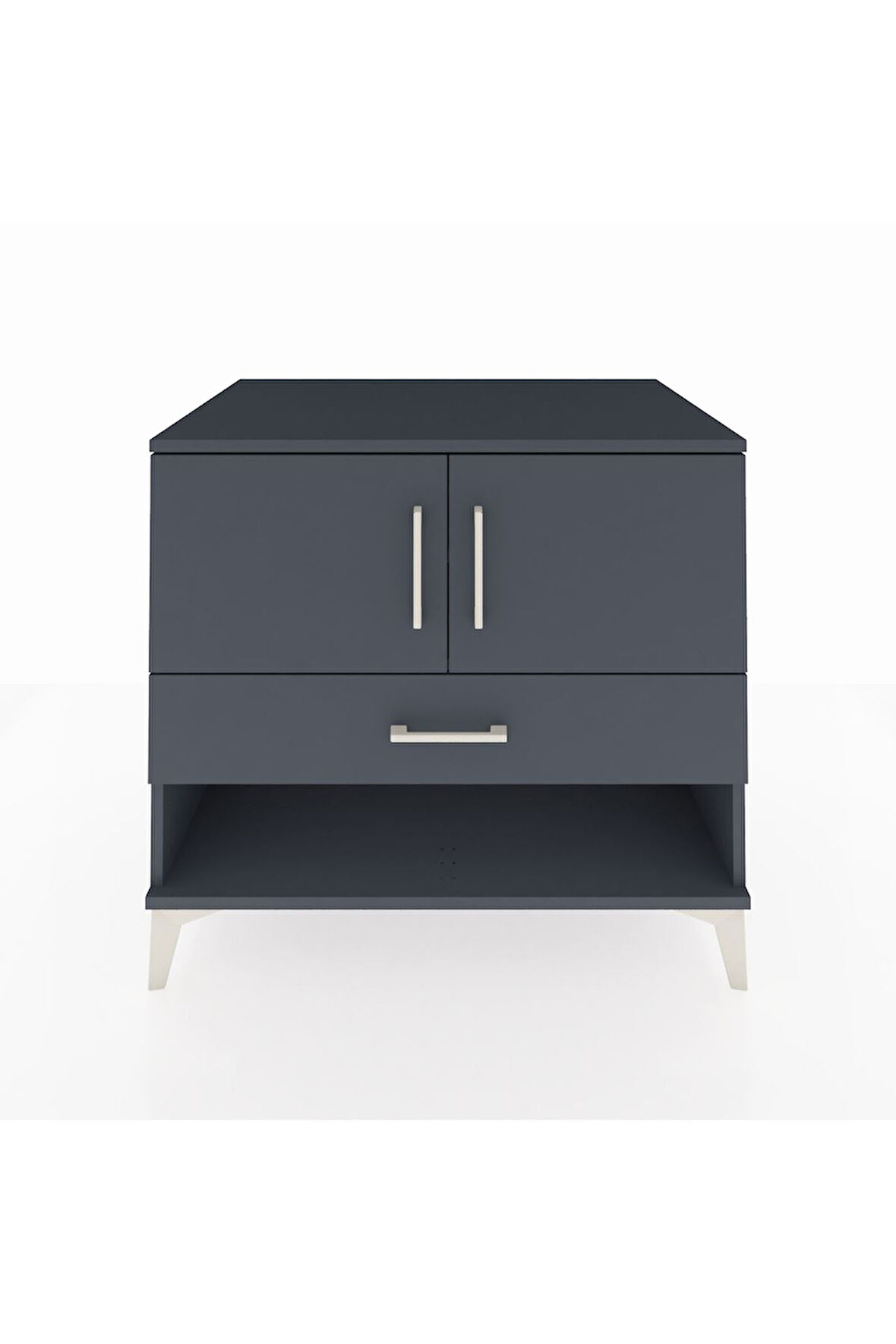 Kronos Şifonyer 2 Raflı Tek Çekmeceli 2 Kapaklı 88x59x80 Antrasit-Antrasit