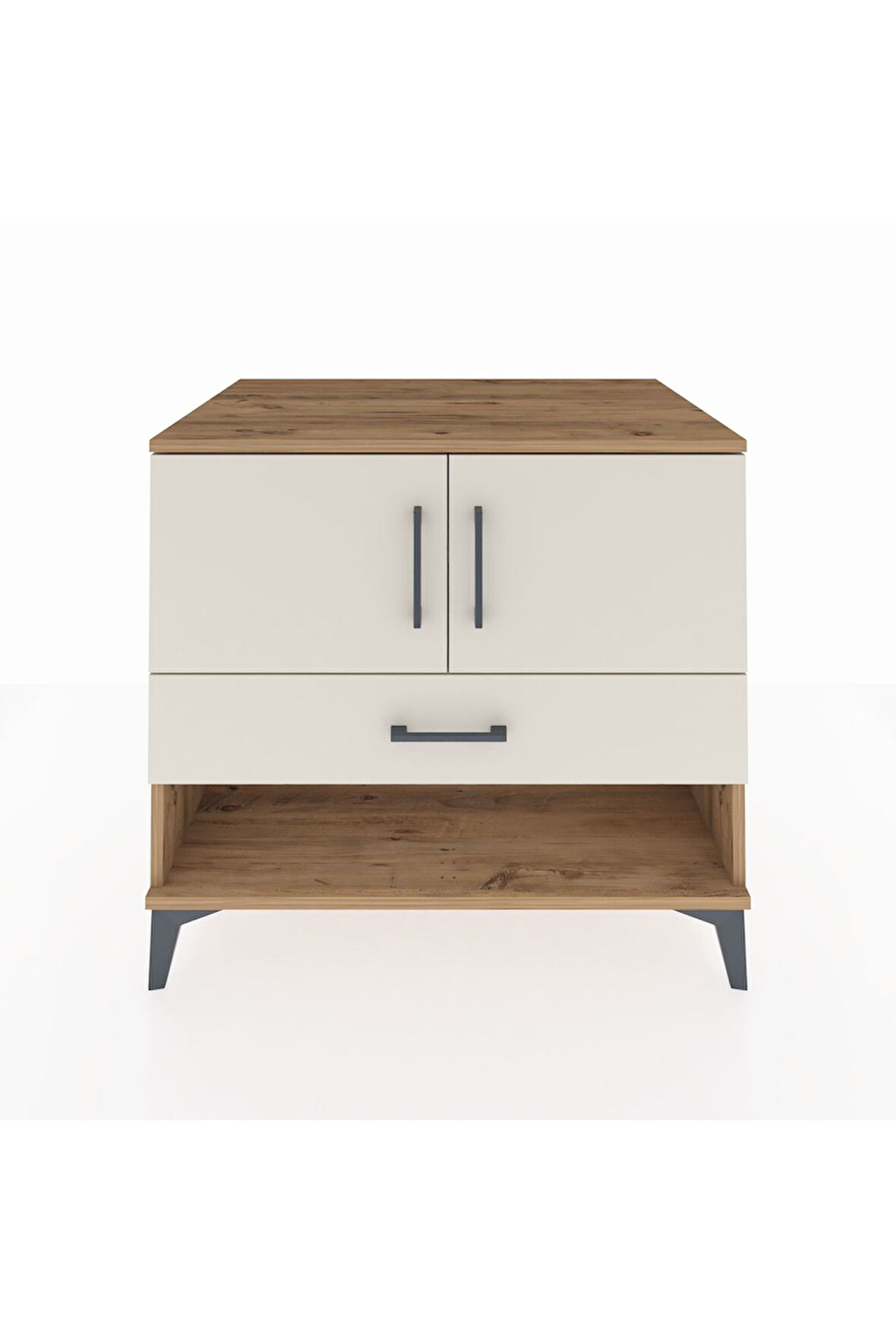 Kronos Şifonyer 2 Raflı Tek Çekmeceli 2 Kapaklı 88x59x80 Çam-Aytaşı