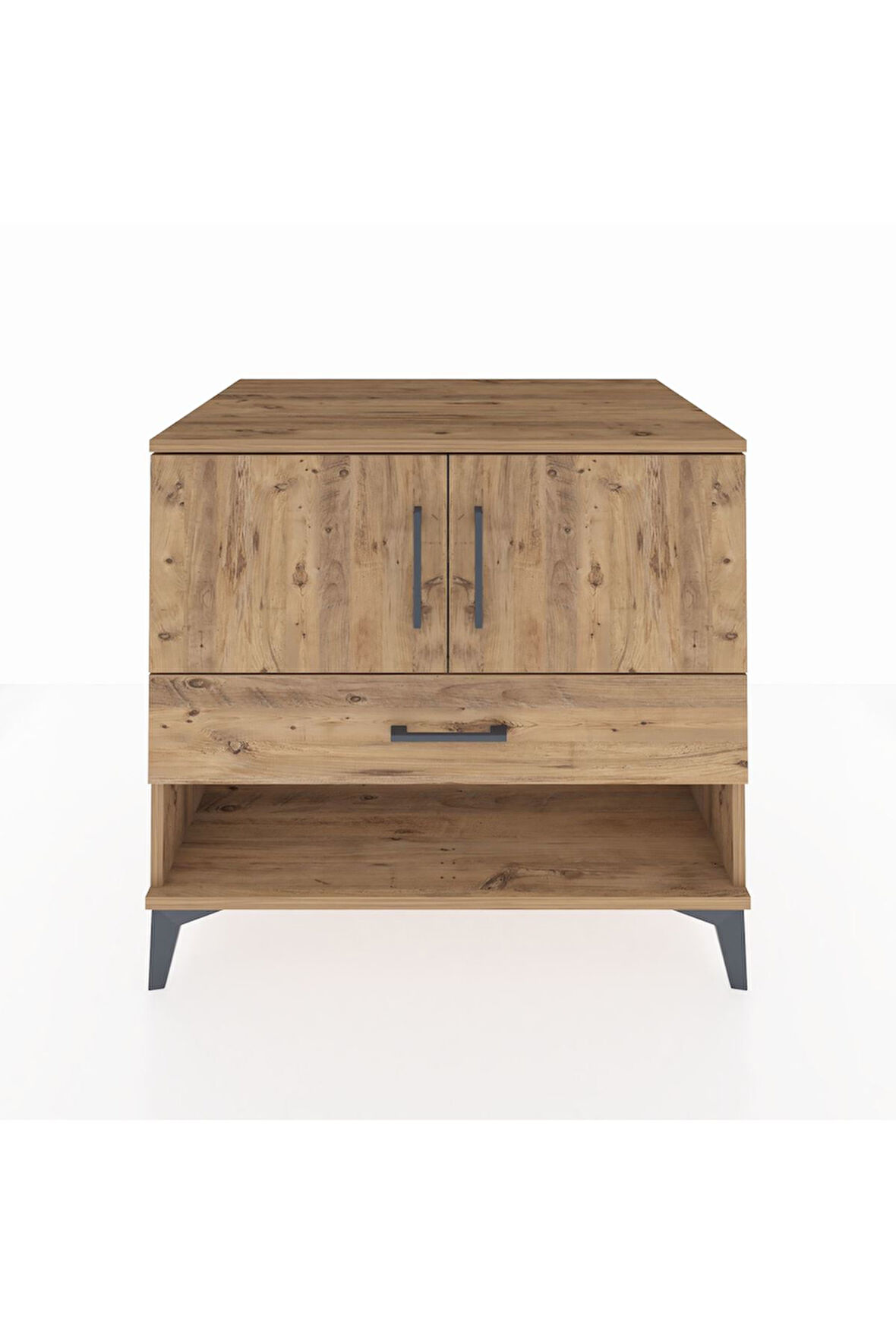 Kronos Şifonyer 2 Raflı Tek Çekmeceli 2 Kapaklı 88x59x80 Çam-Çam