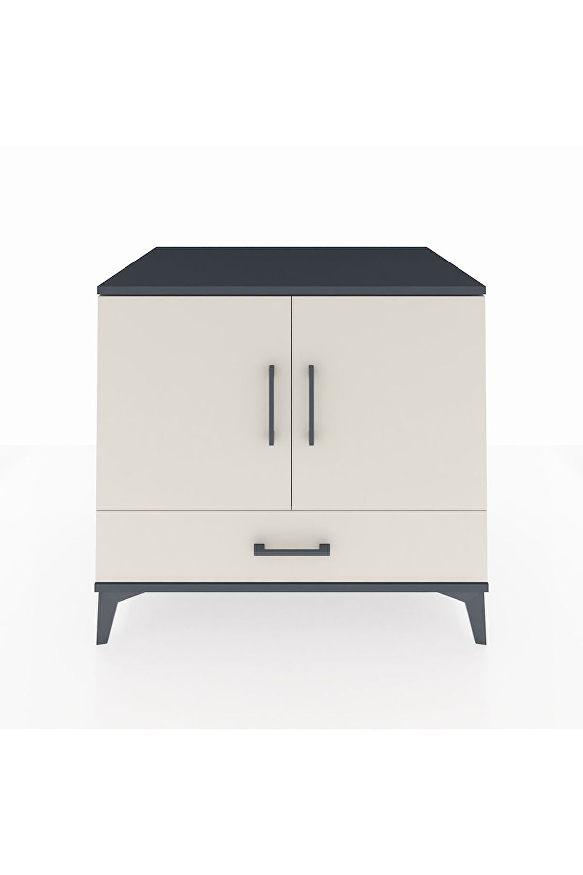 Kronos Şifonyer 2 Raflı Tek Çekmeceli 2 Kapaklı 88x59x80 Antrasit-Aytaşı