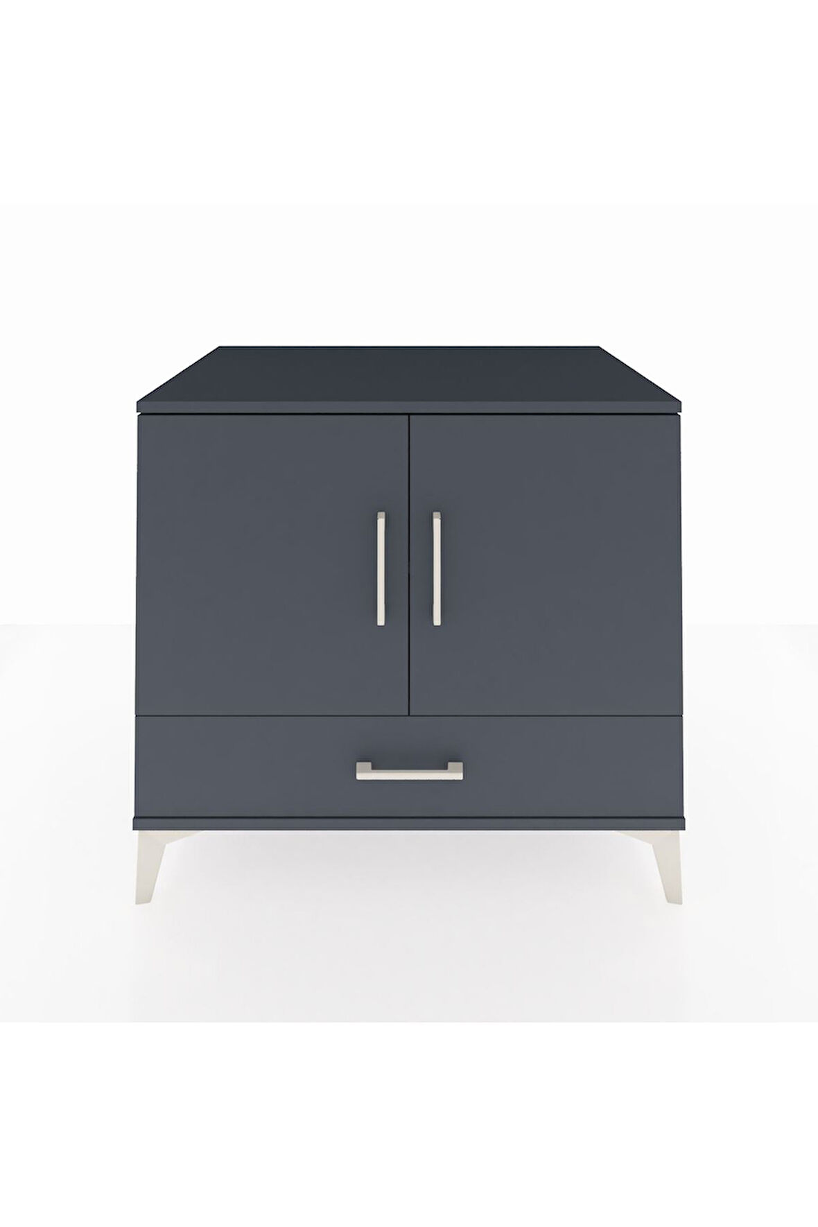 Kronos Şifonyer 2 Raflı Tek Çekmeceli 2 Kapaklı 88x59x80 Antrasit-Antrasit