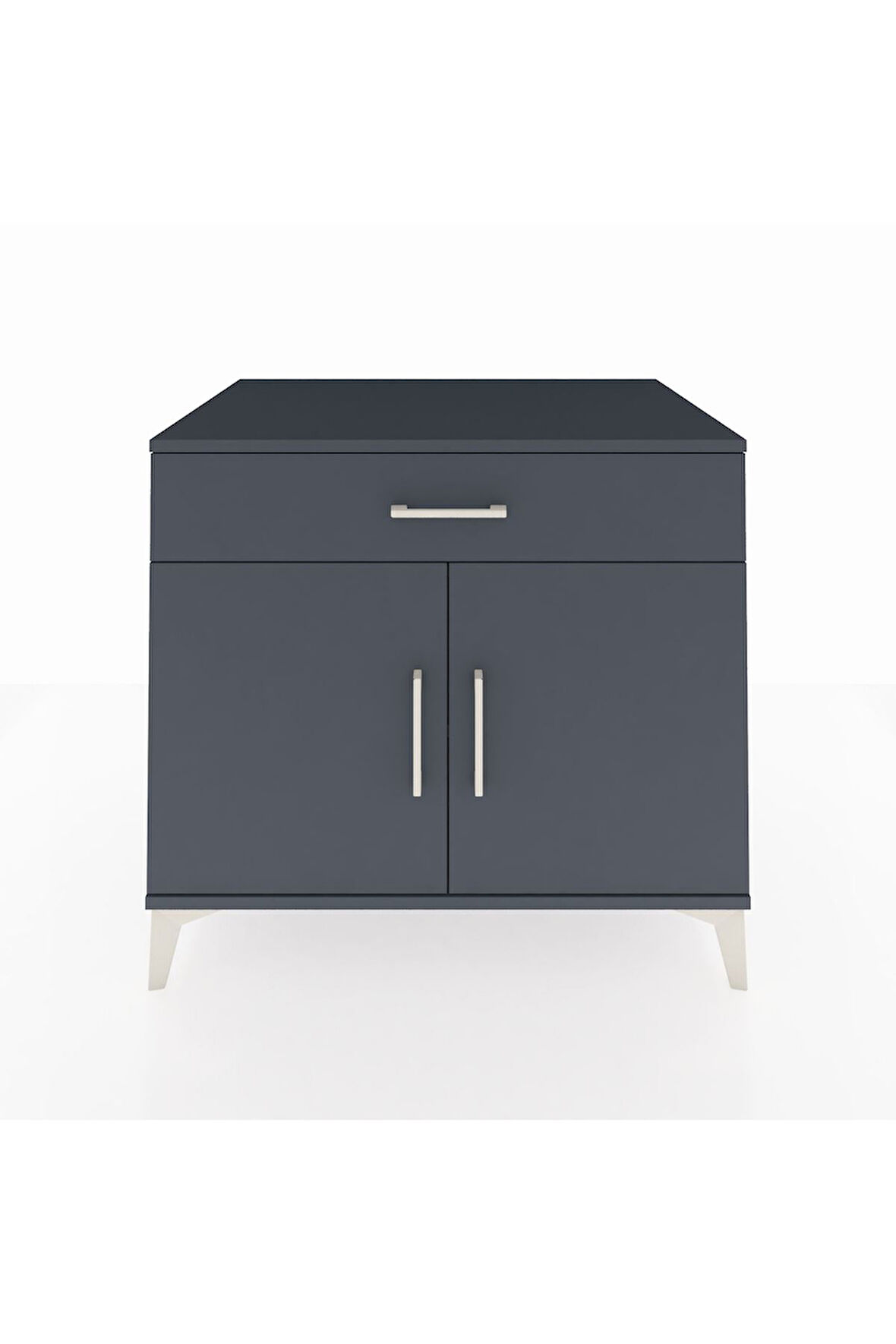 Kronos Şifonyer Tek Raflı Tek Çekmeceli 2 Kapaklı 88x59x80 Antrasit-Antrasit