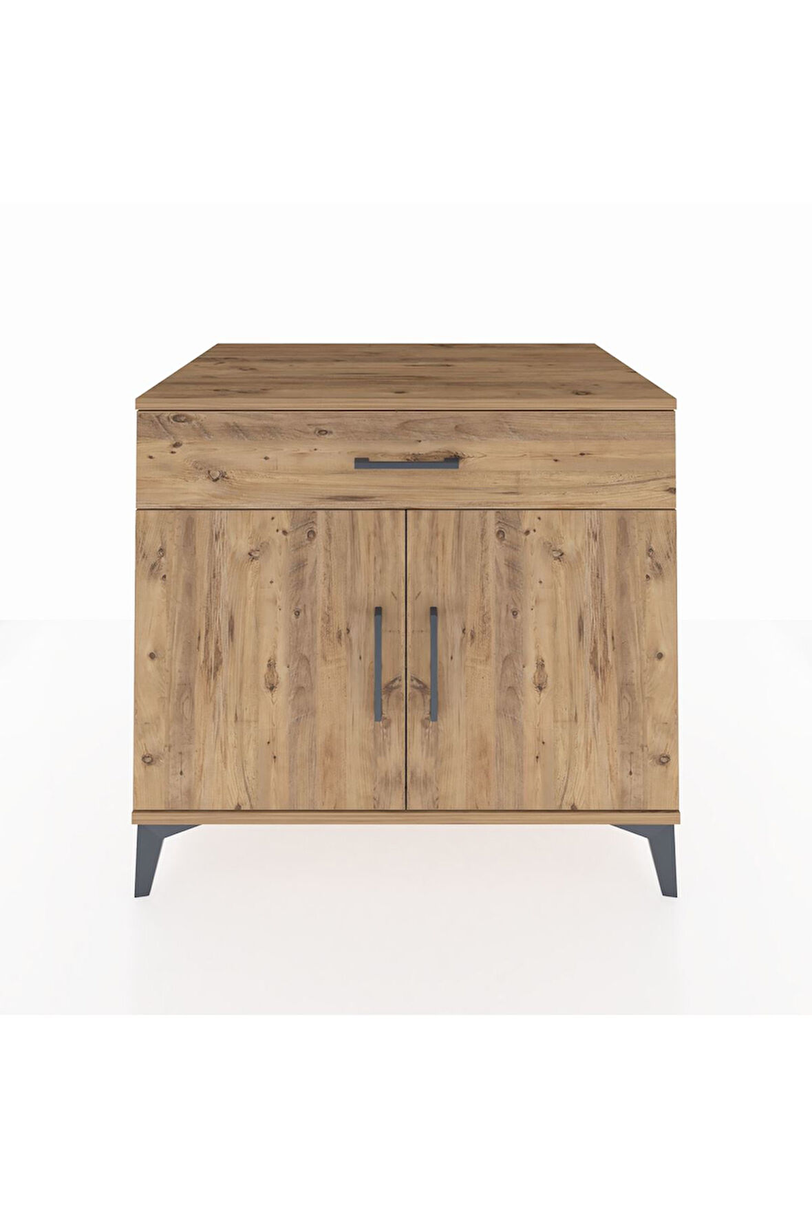 Kronos Şifonyer Tek Raflı Tek Çekmeceli 2 Kapaklı 88x59x80 Çam-Çam