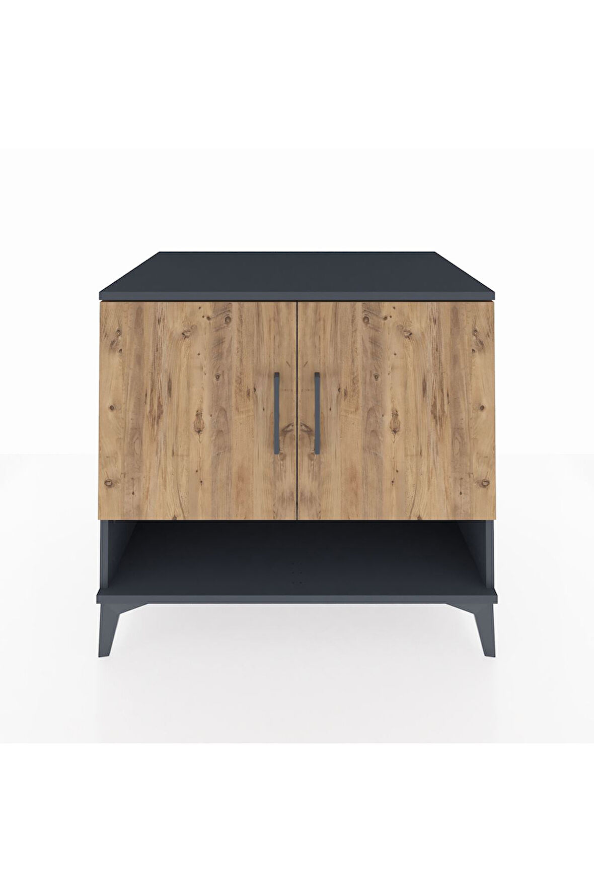 Kronos Şifonyer 2 Raflı 2 Kapaklı 88x59x80 Antrasit-Çam