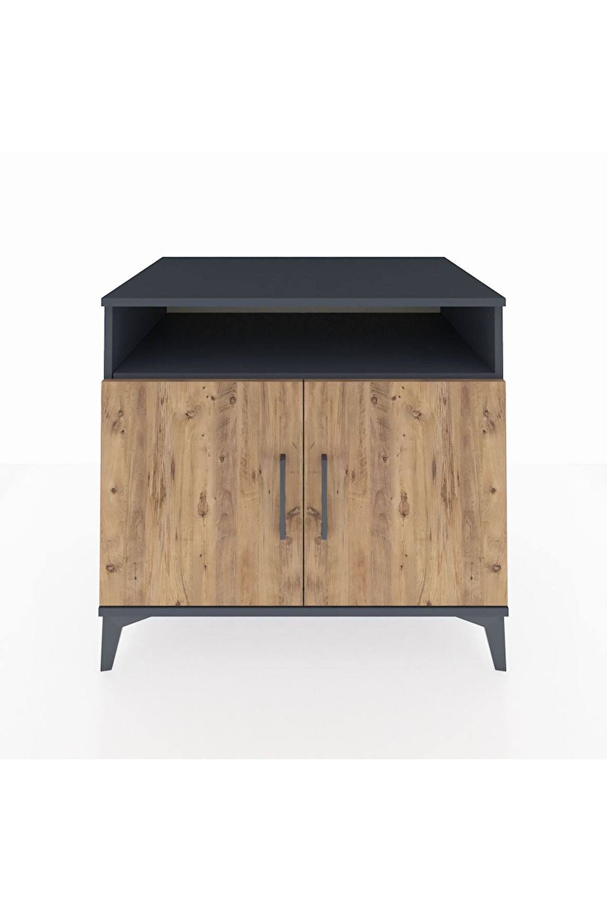 Kronos Şifonyer 2 Raflı 2 Kapaklı 88x59x80 Antrasit-Çam