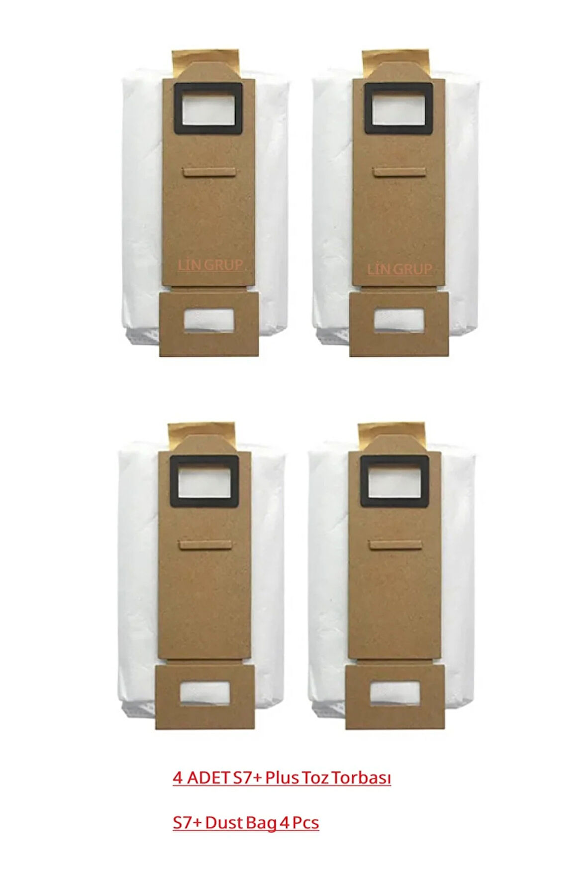 Roborock S7+ Plus Robot Süpürge Uyumlu Çöp Torbası Toz torbası 4 Adet