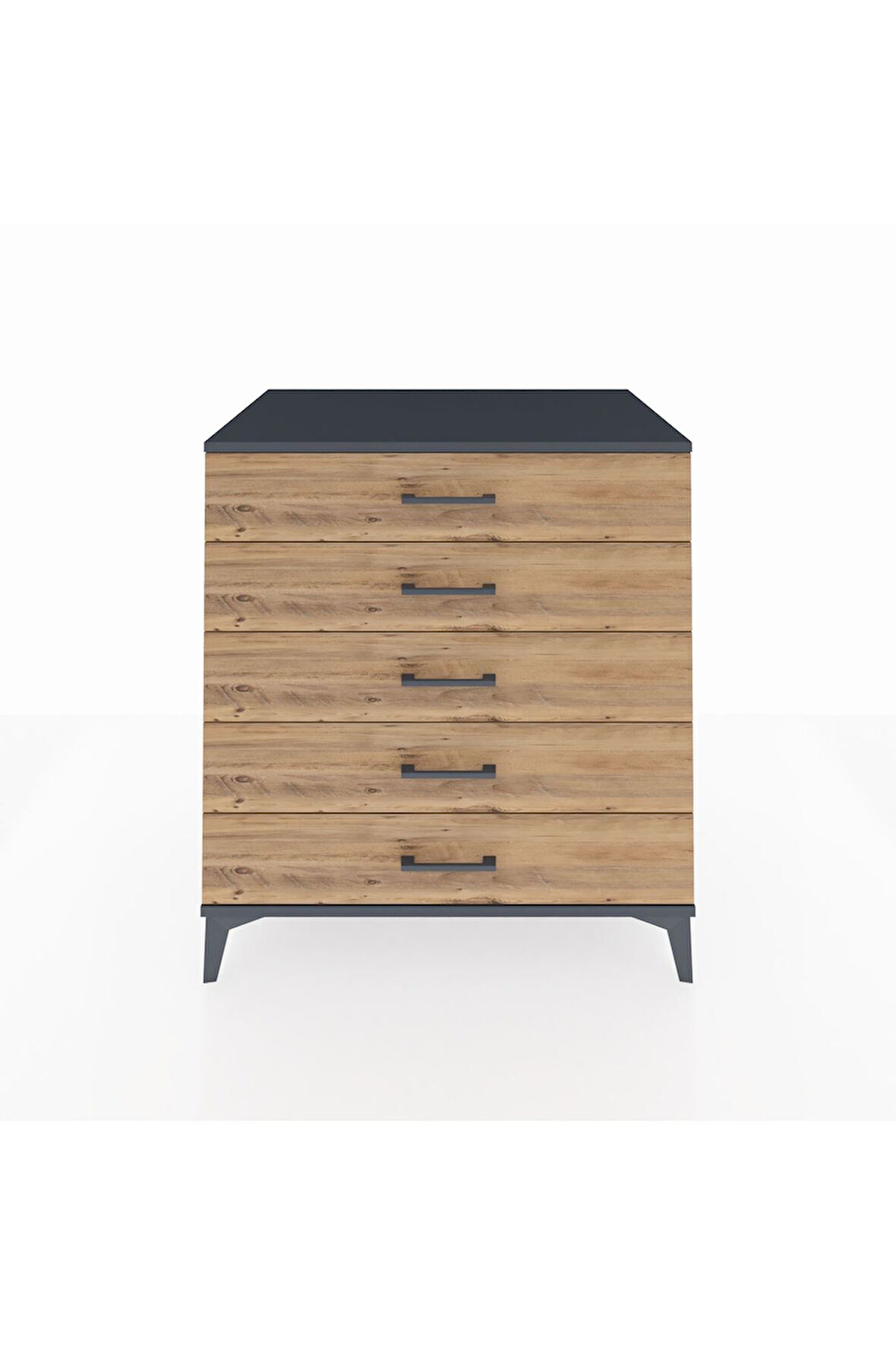 Kronos Şifonyer 5 Çekmeceli 88x59x96 Antrasit-Çam