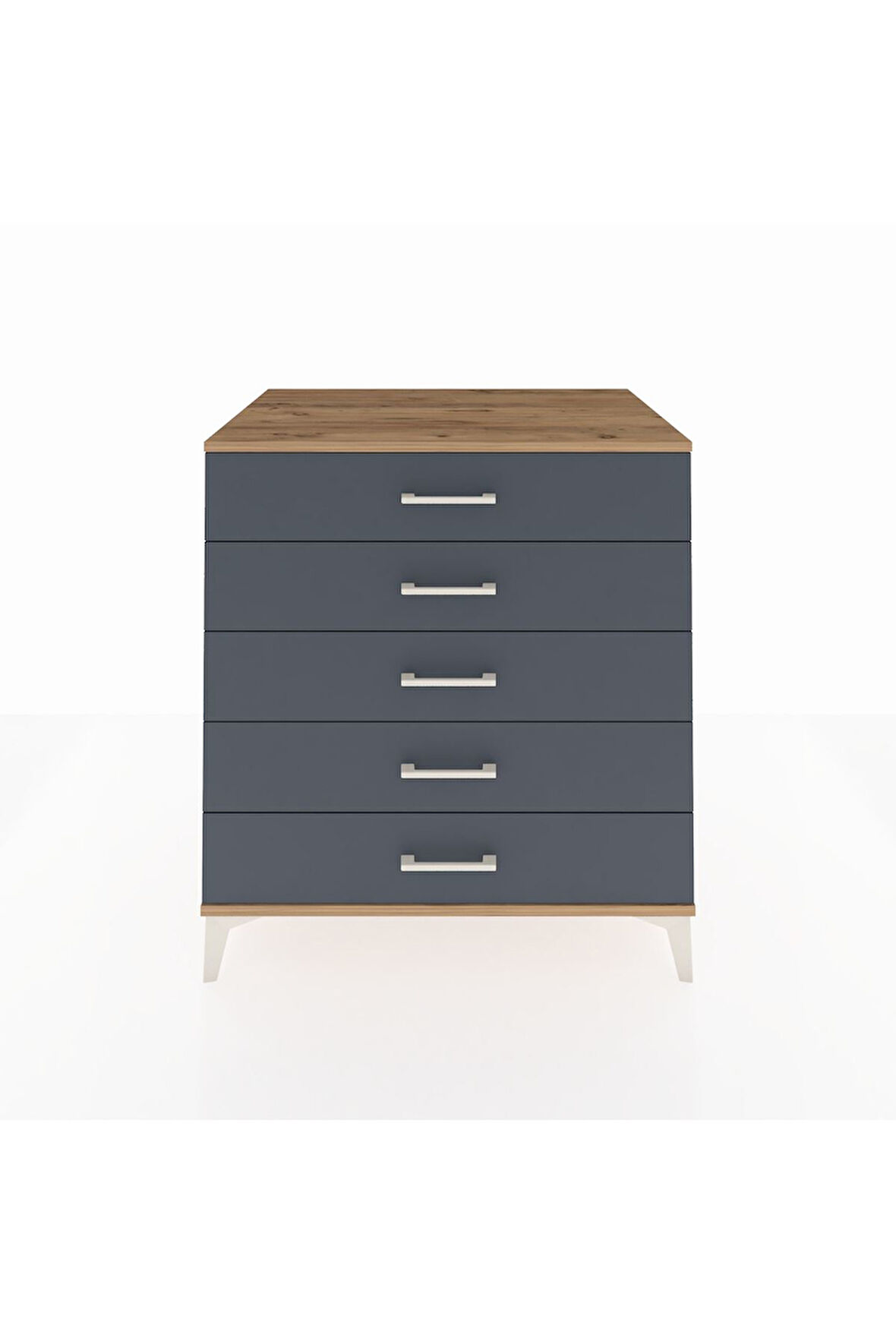 Kronos Şifonyer 5 Çekmeceli 88x59x96 Çam-Antrasit