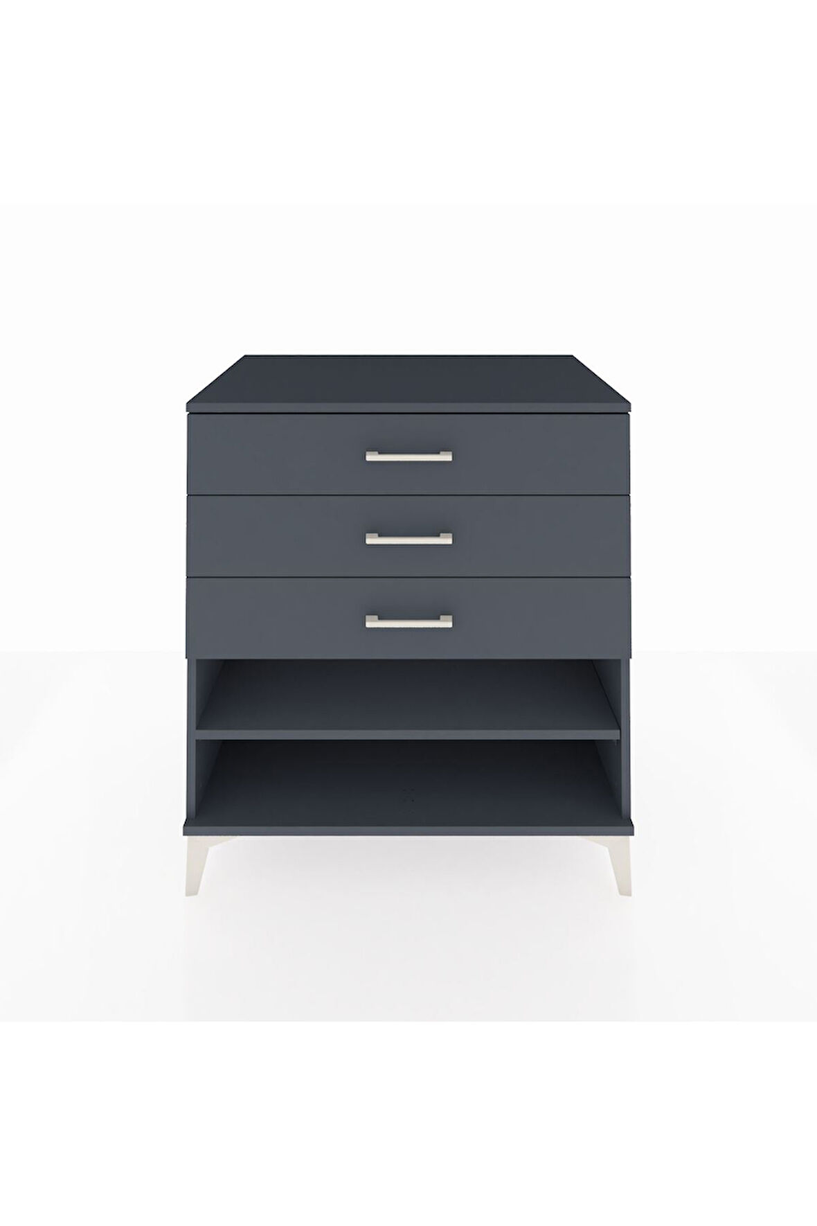 Kronos Şifonyer Tek Raflı 3 Çekmeceli 88x59x96 Antrasit-Antrasit