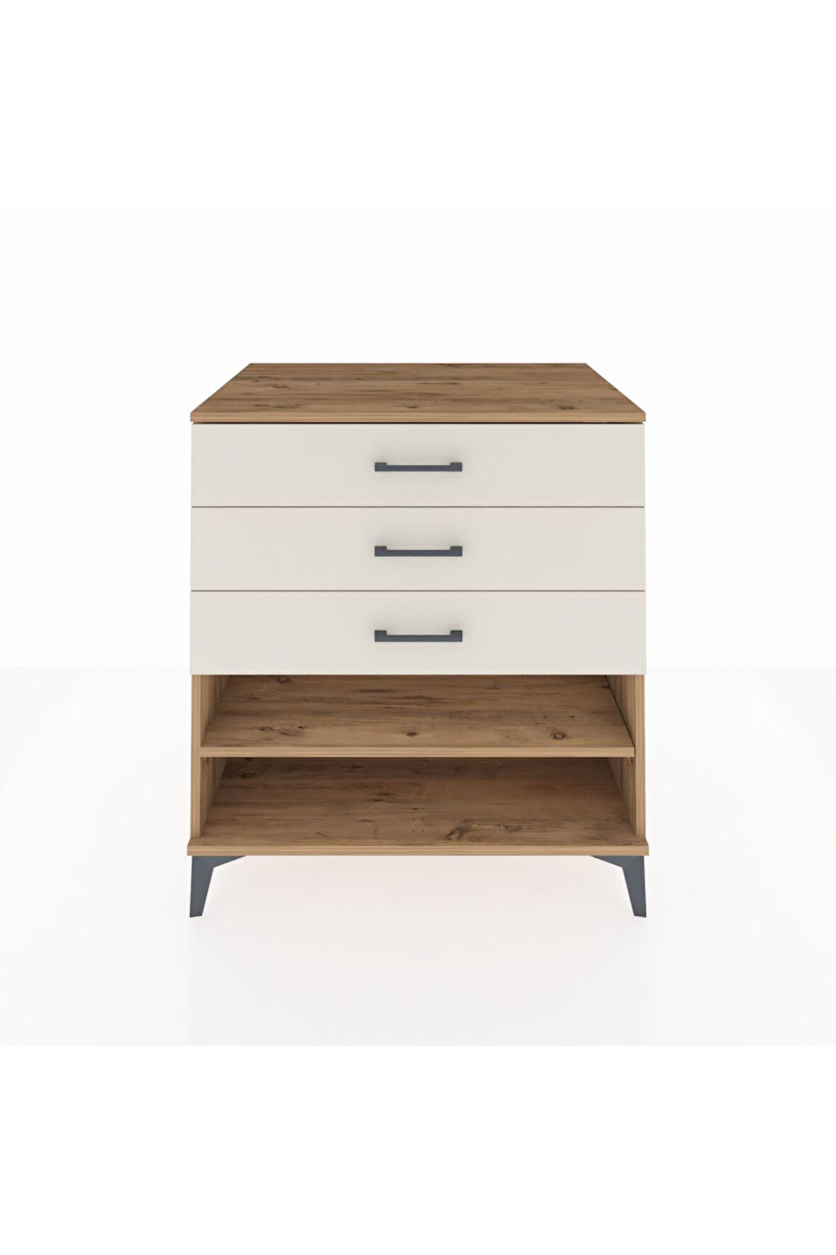 Kronos Şifonyer Tek Raflı 3 Çekmeceli 88x59x96 Çam-Aytaşı