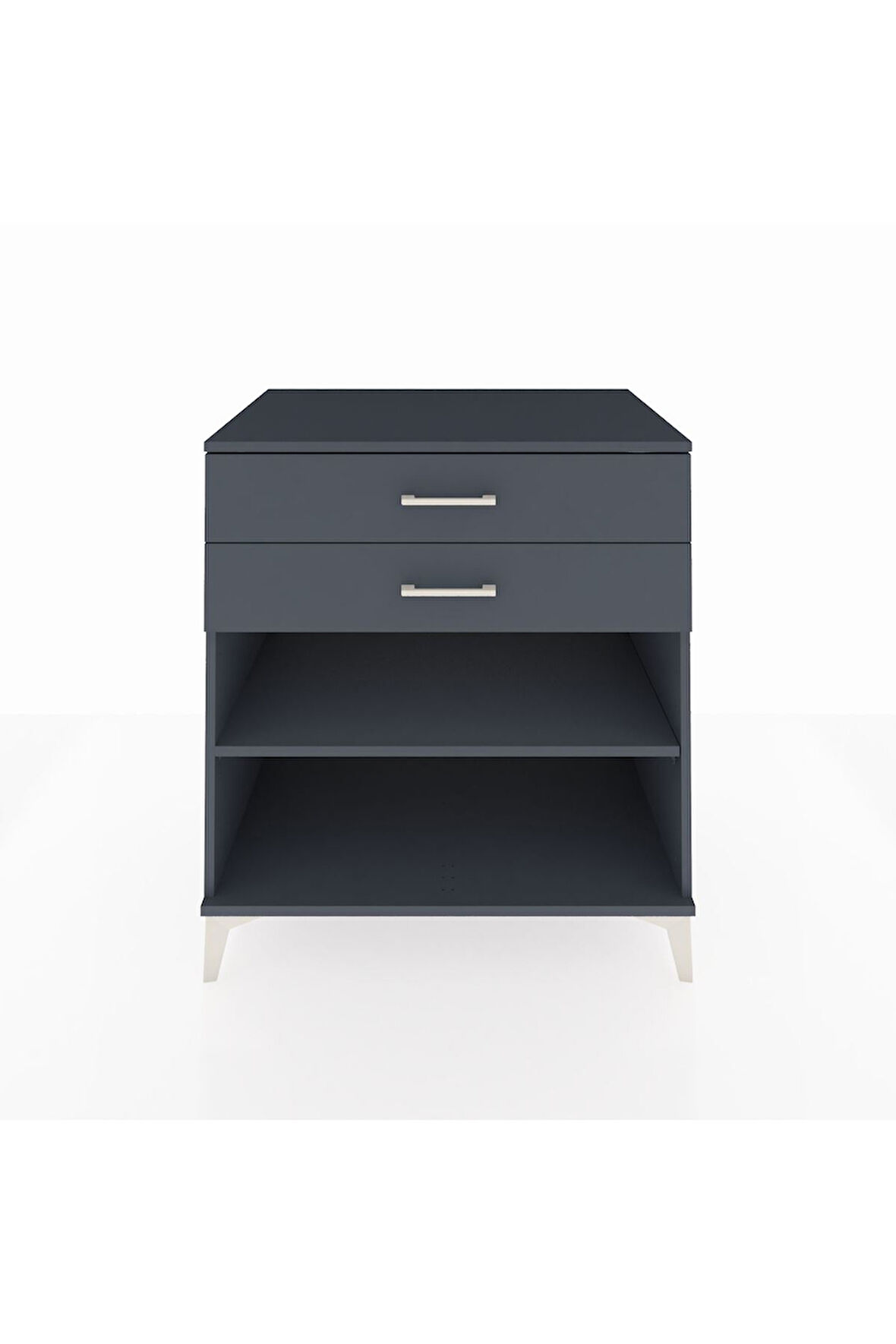 Kronos Şifonyer Tek Raflı 2 Çekmeceli 88x59x96 Antrasit-Antrasit