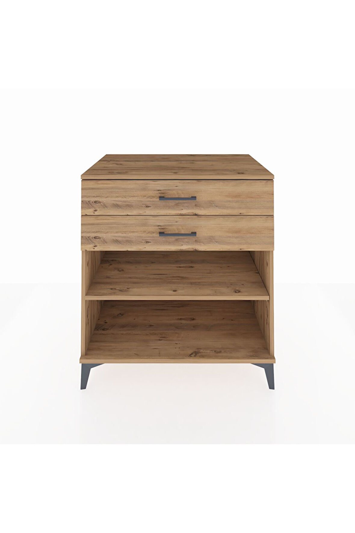 Kronos Şifonyer Tek Raflı 2 Çekmeceli 88x59x96 Çam-Çam