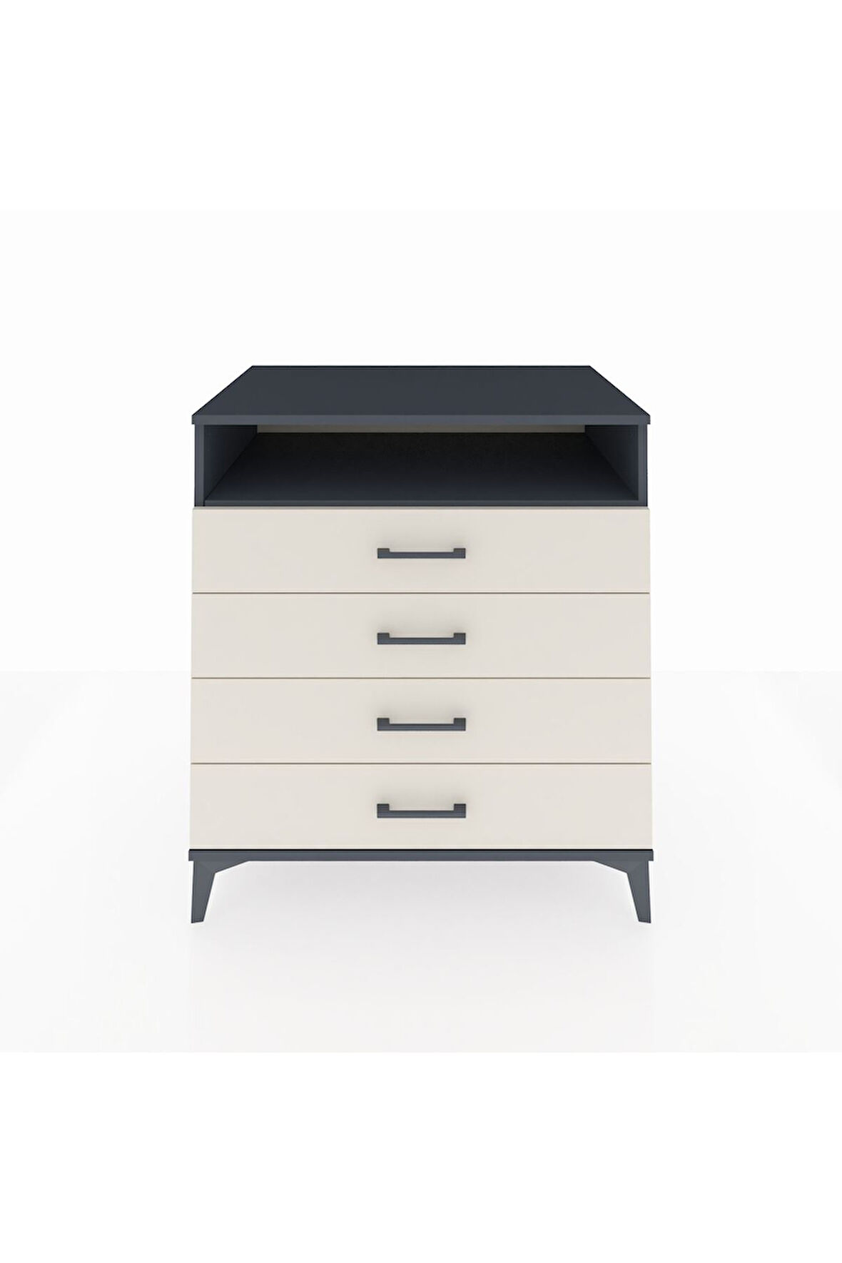 Kronos Şifonyer Tek Raflı 4 Çekmeceli 88x59x96 Antrasit-Aytaşı