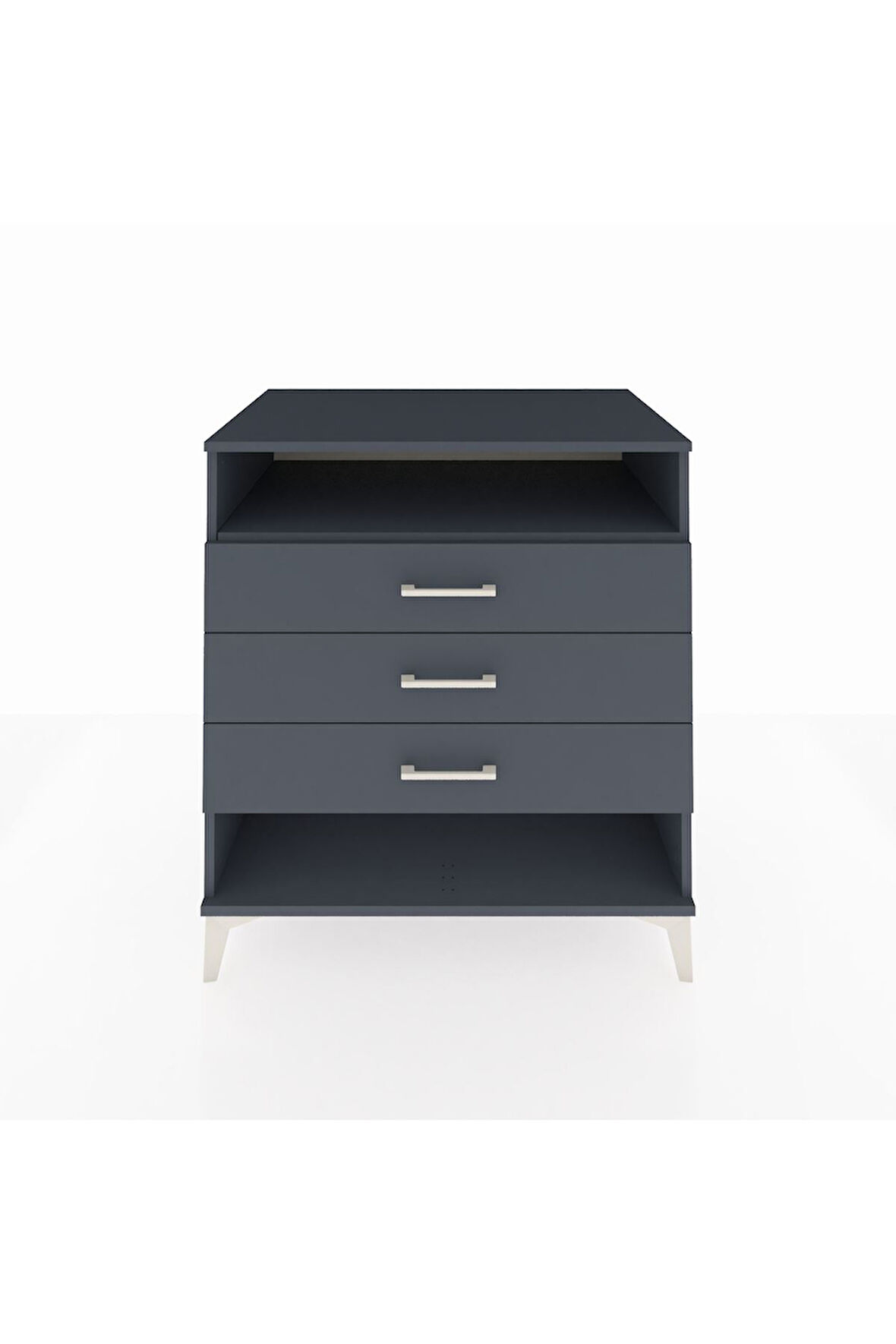 Kronos Şifonyer Tek Raflı 3 Çekmeceli 88x59x96 Antrasit-Antrasit