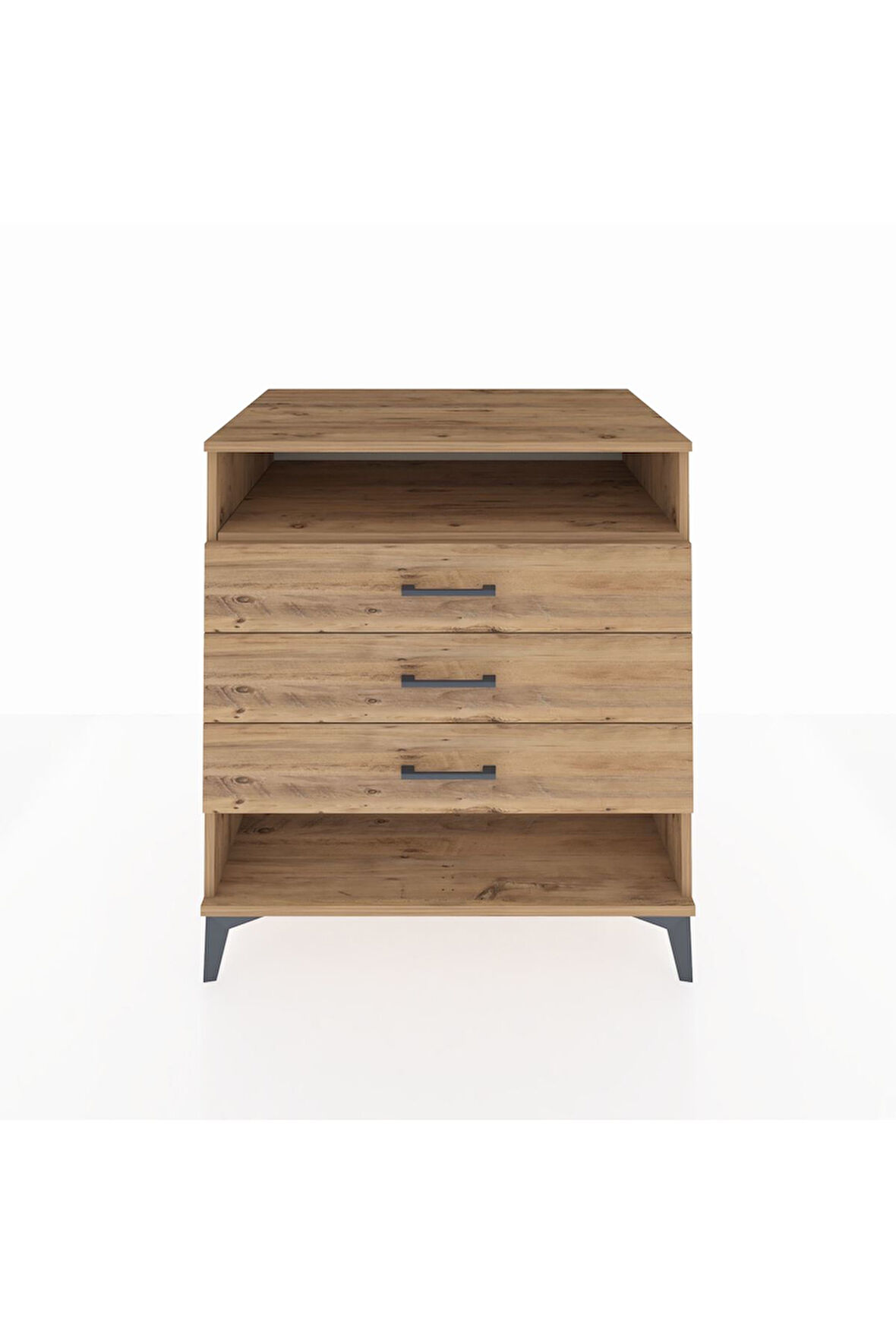 Kronos Şifonyer Tek Raflı 3 Çekmeceli 88x59x96 Çam-Çam