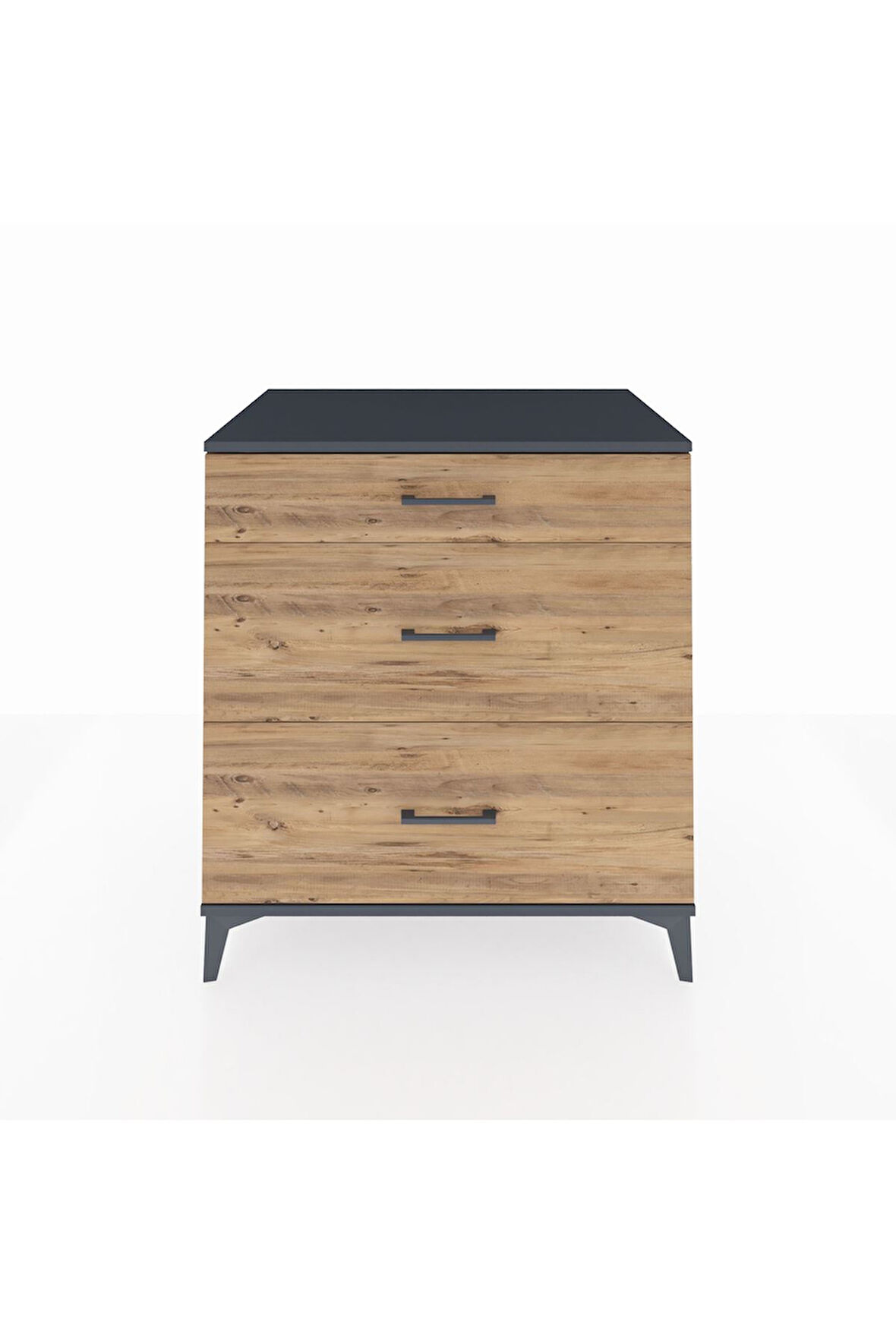 Kronos Şifonyer 3 Çekmeceli 88x59x96 Antrasit-Çam