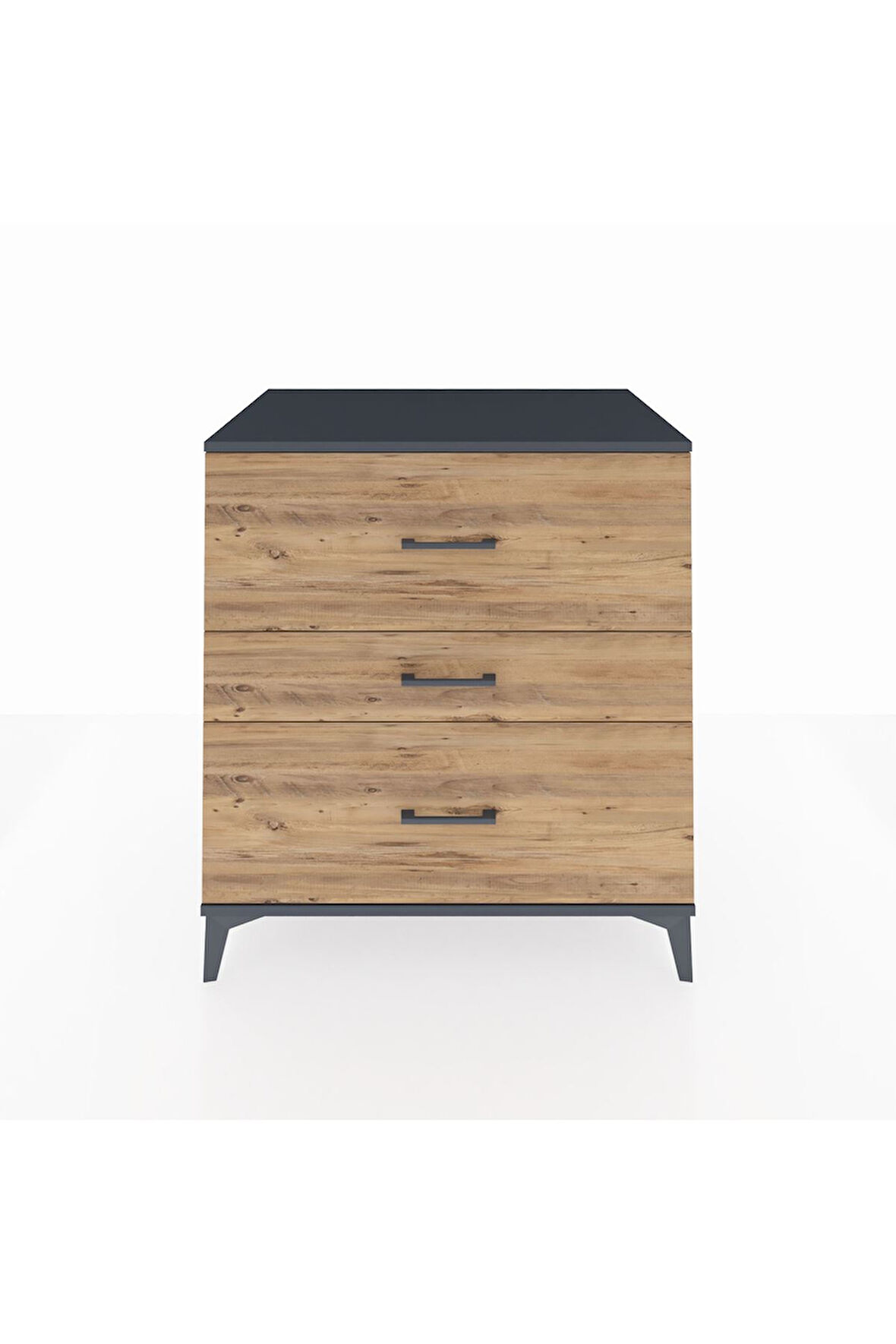 Kronos Şifonyer 3 Çekmeceli 88x59x96 Antrasit-Çam