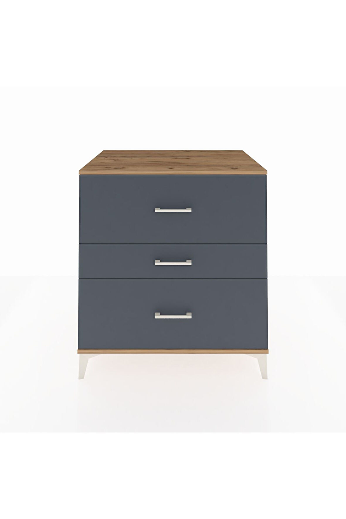 Kronos Şifonyer 3 Çekmeceli 88x59x96 Çam-Antrasit