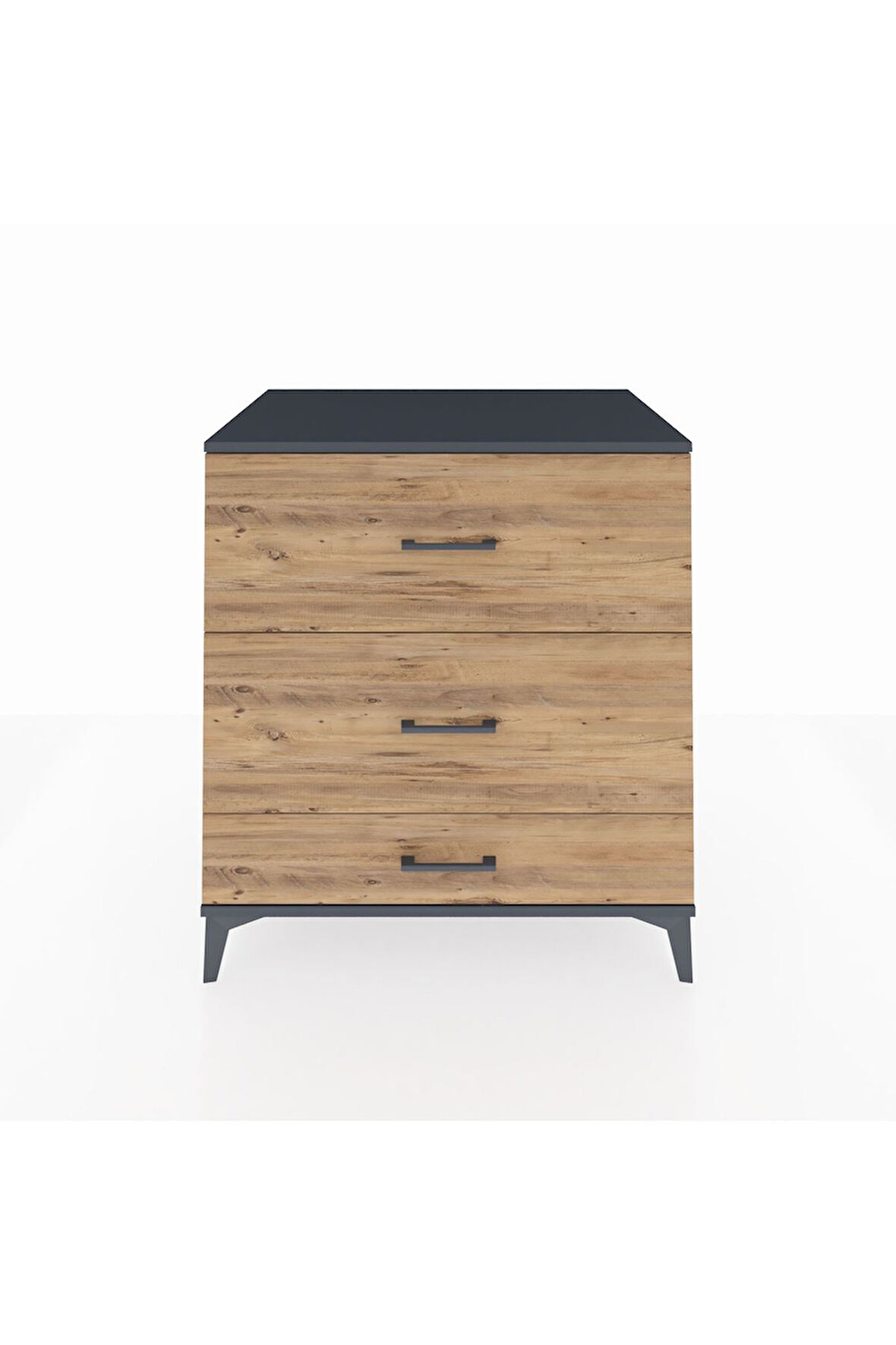 Kronos Şifonyer 3 Çekmeceli 88x59x96 Antrasit-Çam