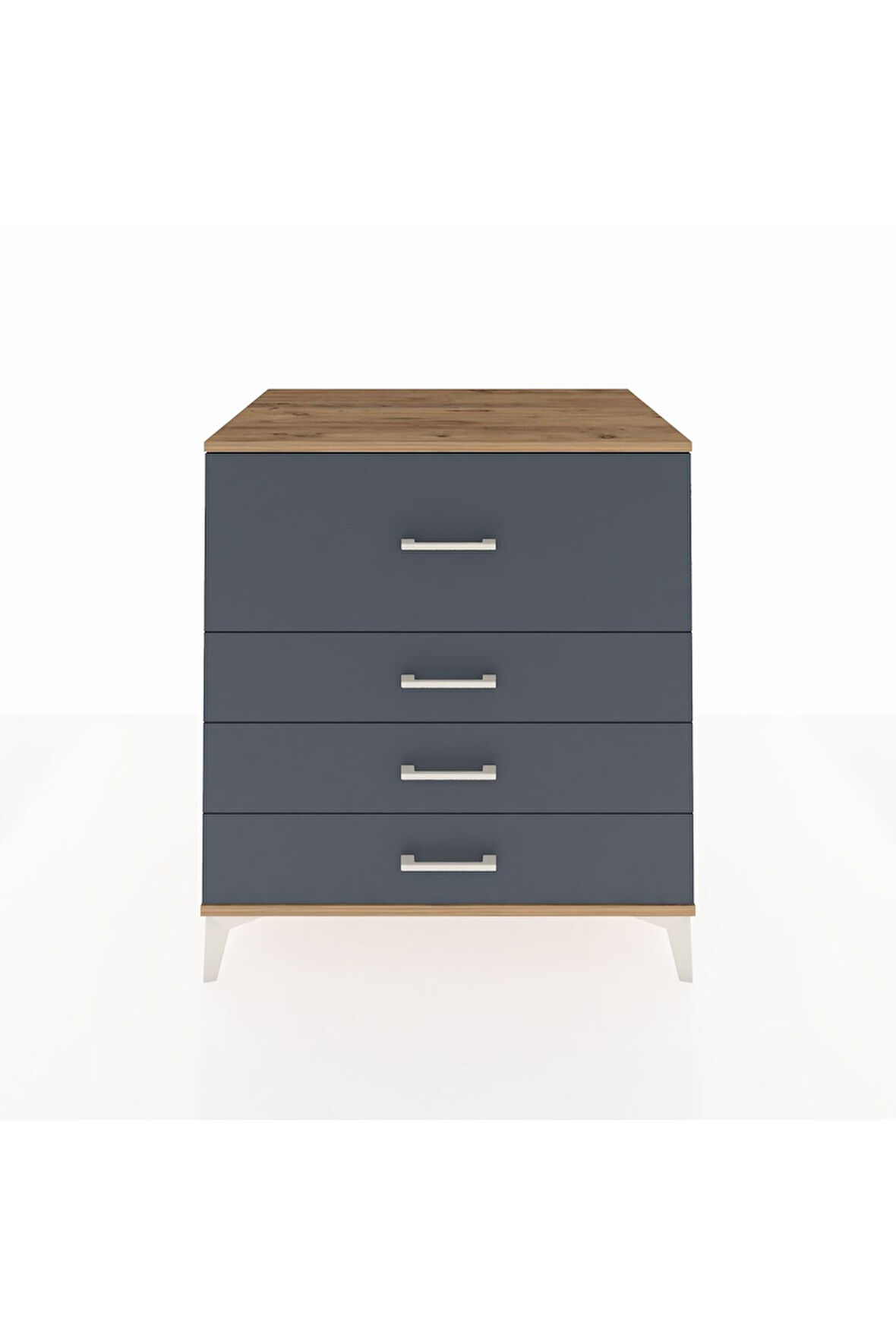 Kronos Şifonyer 4 Çekmeceli 88x59x96 Çam-Antrasit