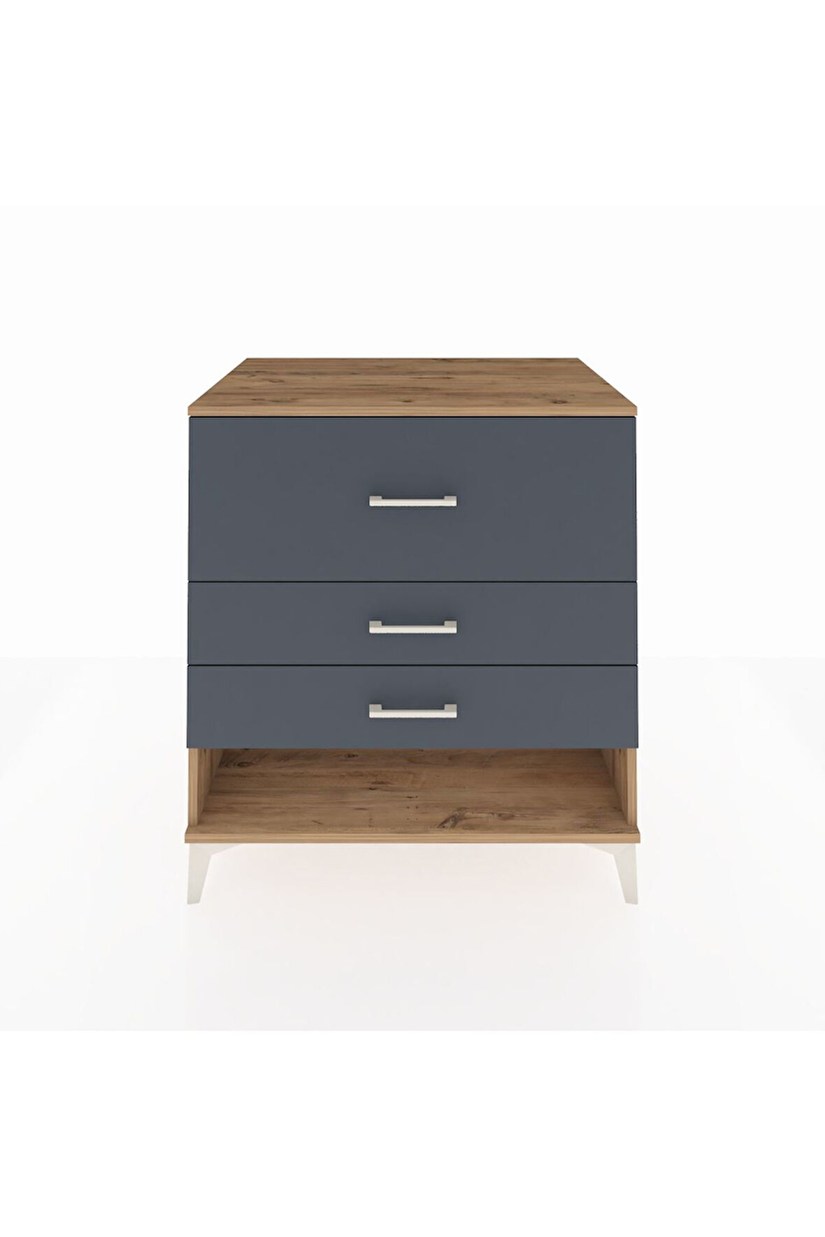 Kronos Şifonyer 3 Çekmeceli 88x59x96 Çam-Antrasit