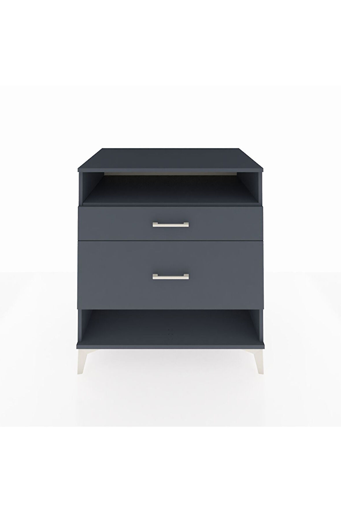 Kronos Şifonyer Tek Raflı 2 Çekmeceli 88x59x96 Antrasit-Antrasit