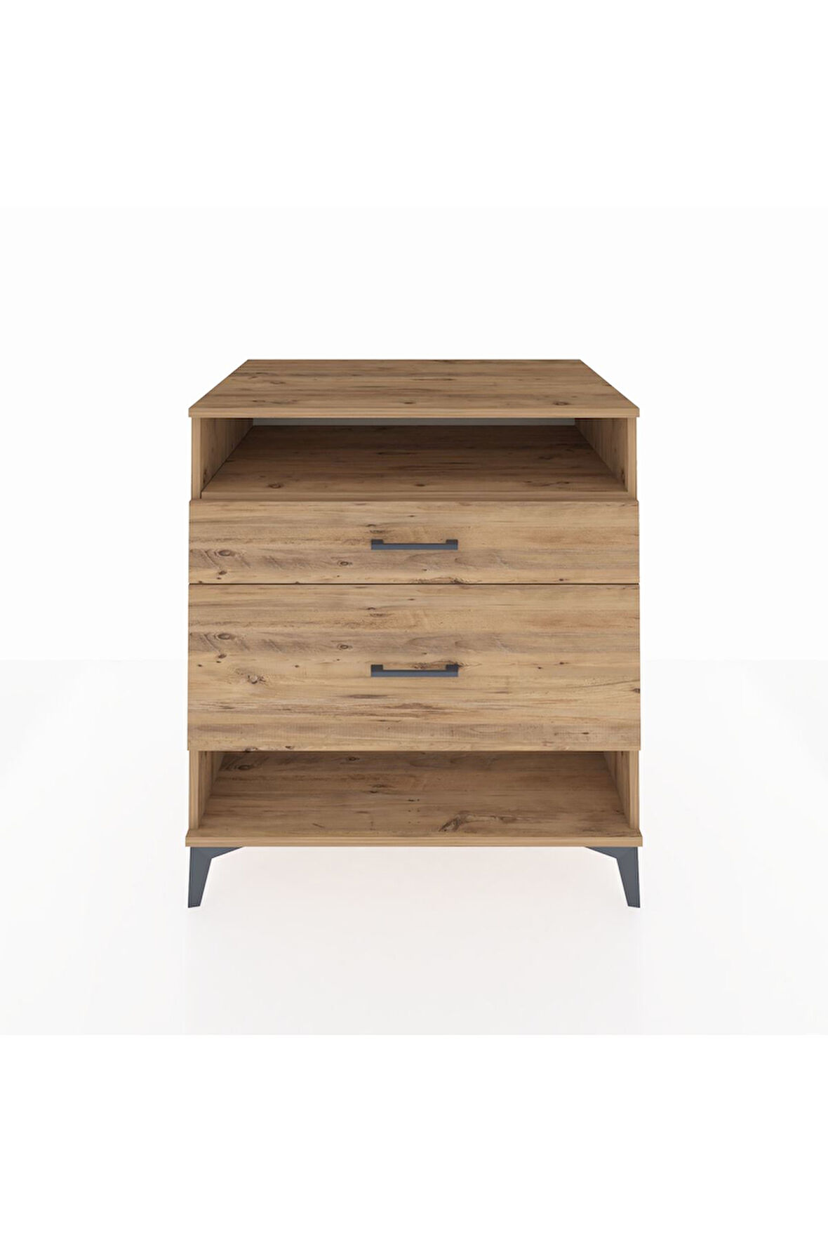 Kronos Şifonyer Tek Raflı 2 Çekmeceli 88x59x96 Çam-Çam