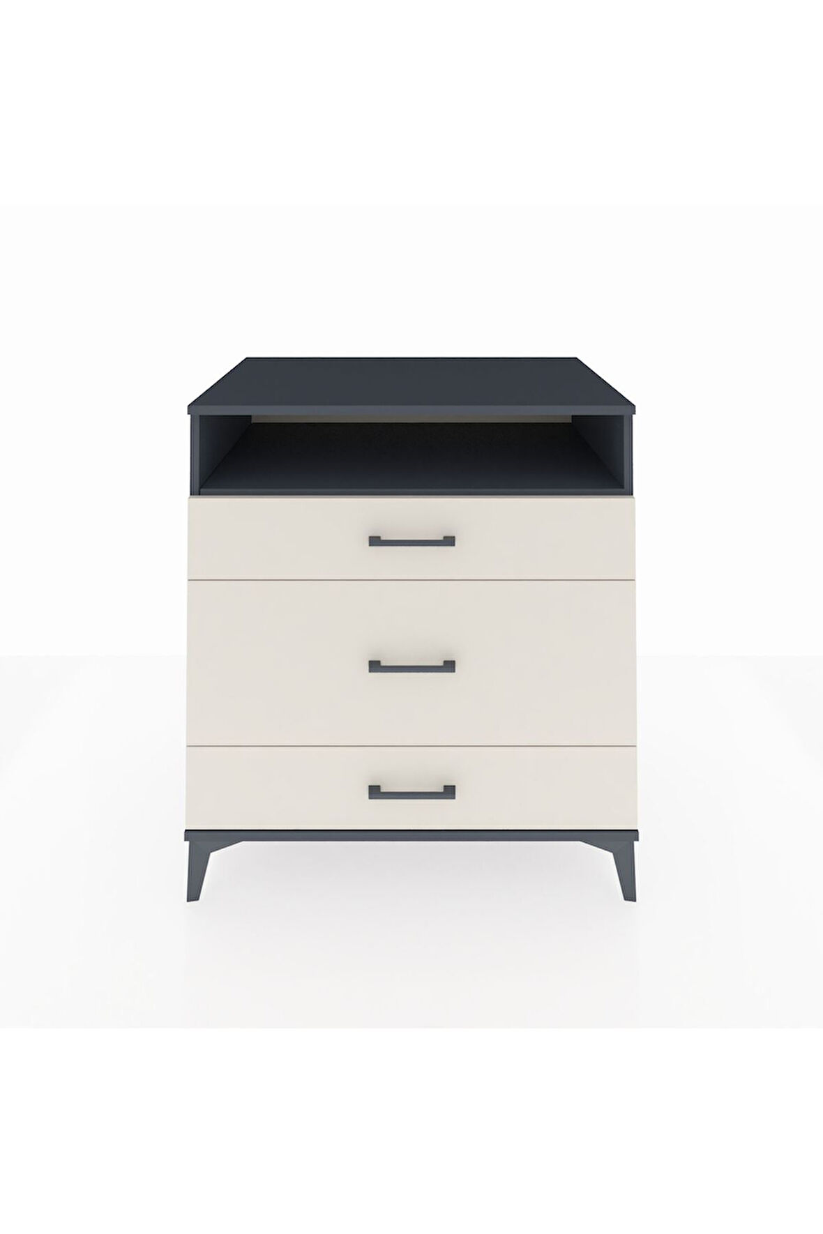 Kronos Şifonyer Tek Raflı 3 Çekmeceli 88x59x96 Antrasit-Aytaşı