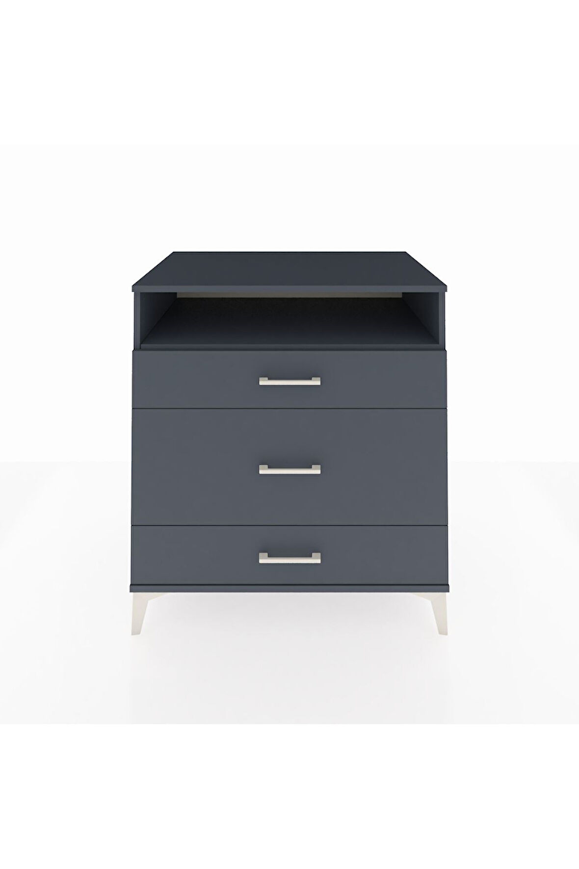 Kronos Şifonyer Tek Raflı 3 Çekmeceli 88x59x96 Antrasit-Antrasit