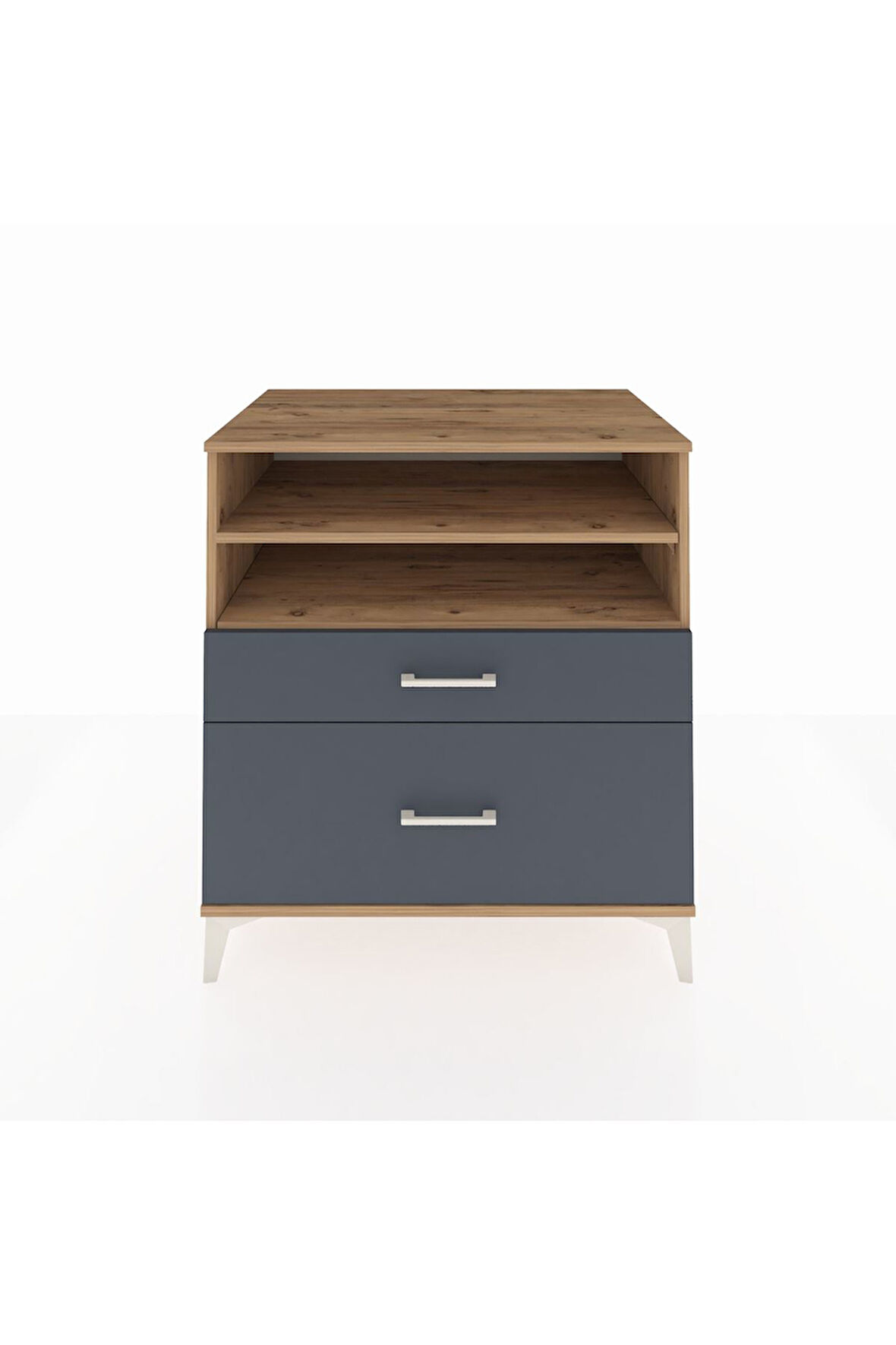 Kronos Şifonyer 2 Raflı 2 Çekmeceli 88x59x96 Çam-Antrasit